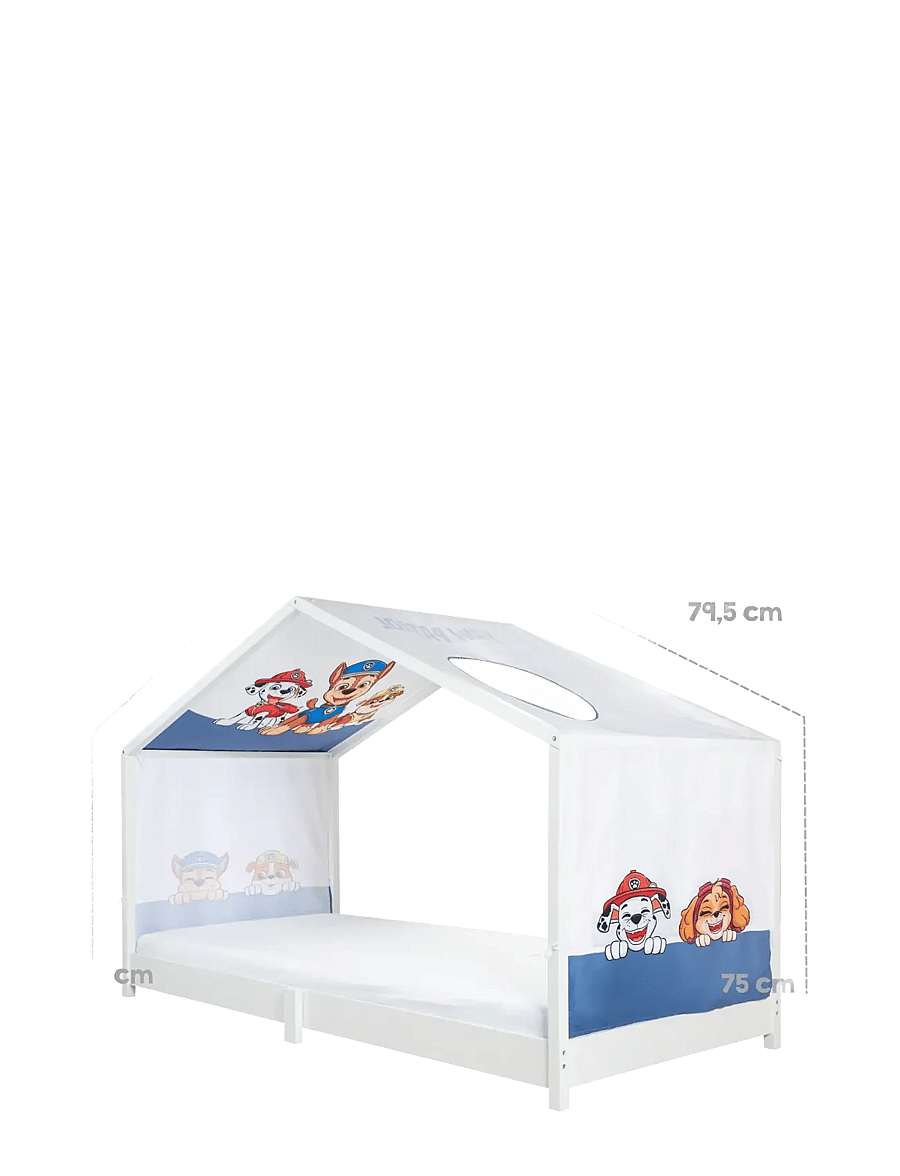 Paw Patrol - Cover for Montessori House Beds 90 x 200 cm in Paw Patrol Design - white - 1