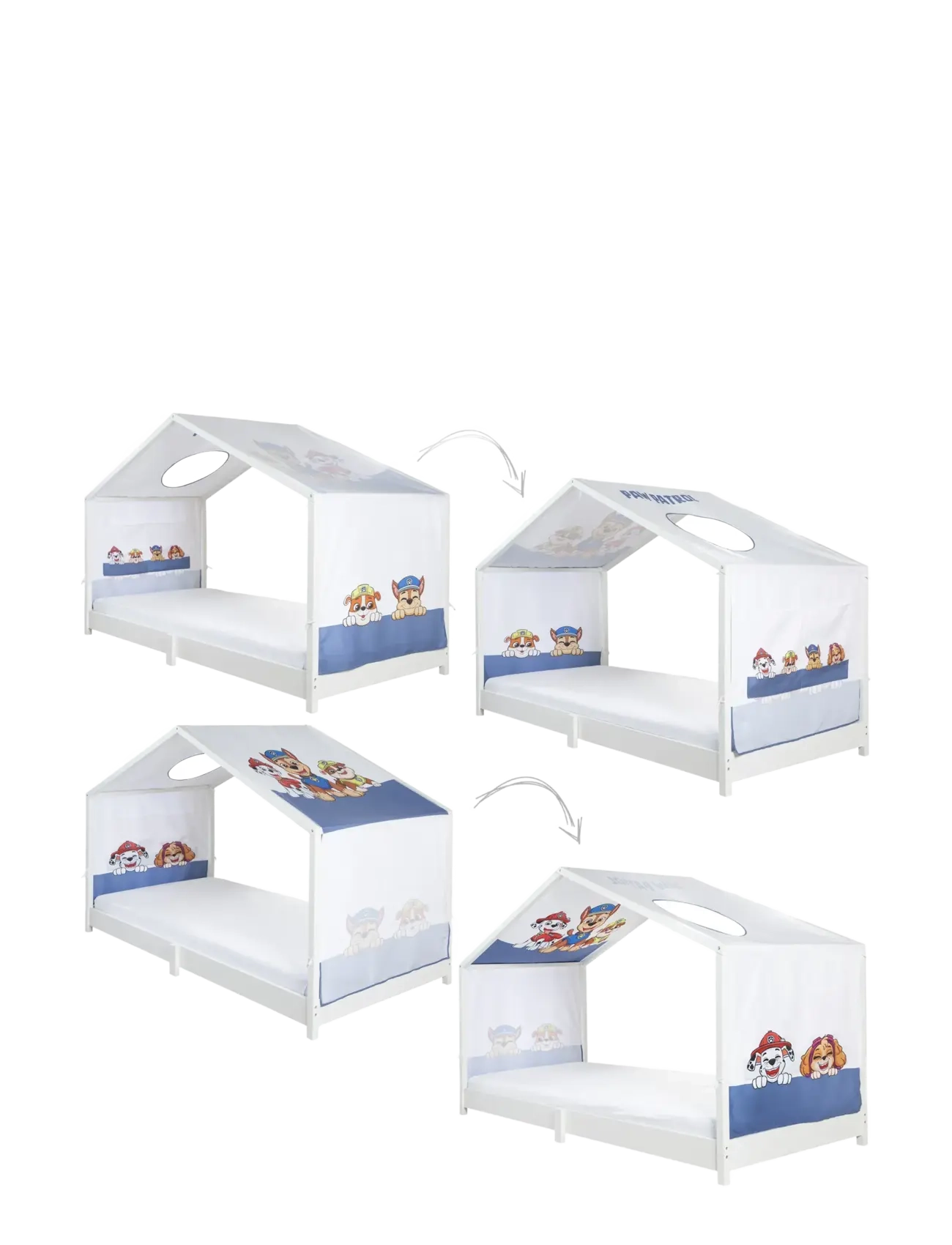 La Pat' Patrouille - Cover for Montessori House Beds 90 x 200 cm in Paw Patrol Design - white - 2
