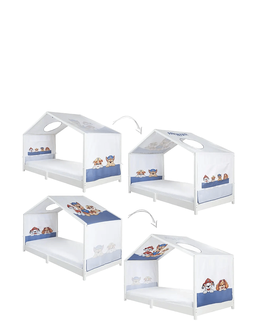 Paw Patrol - Cover for Montessori House Beds 90 x 200 cm in Paw Patrol Design - white - 2
