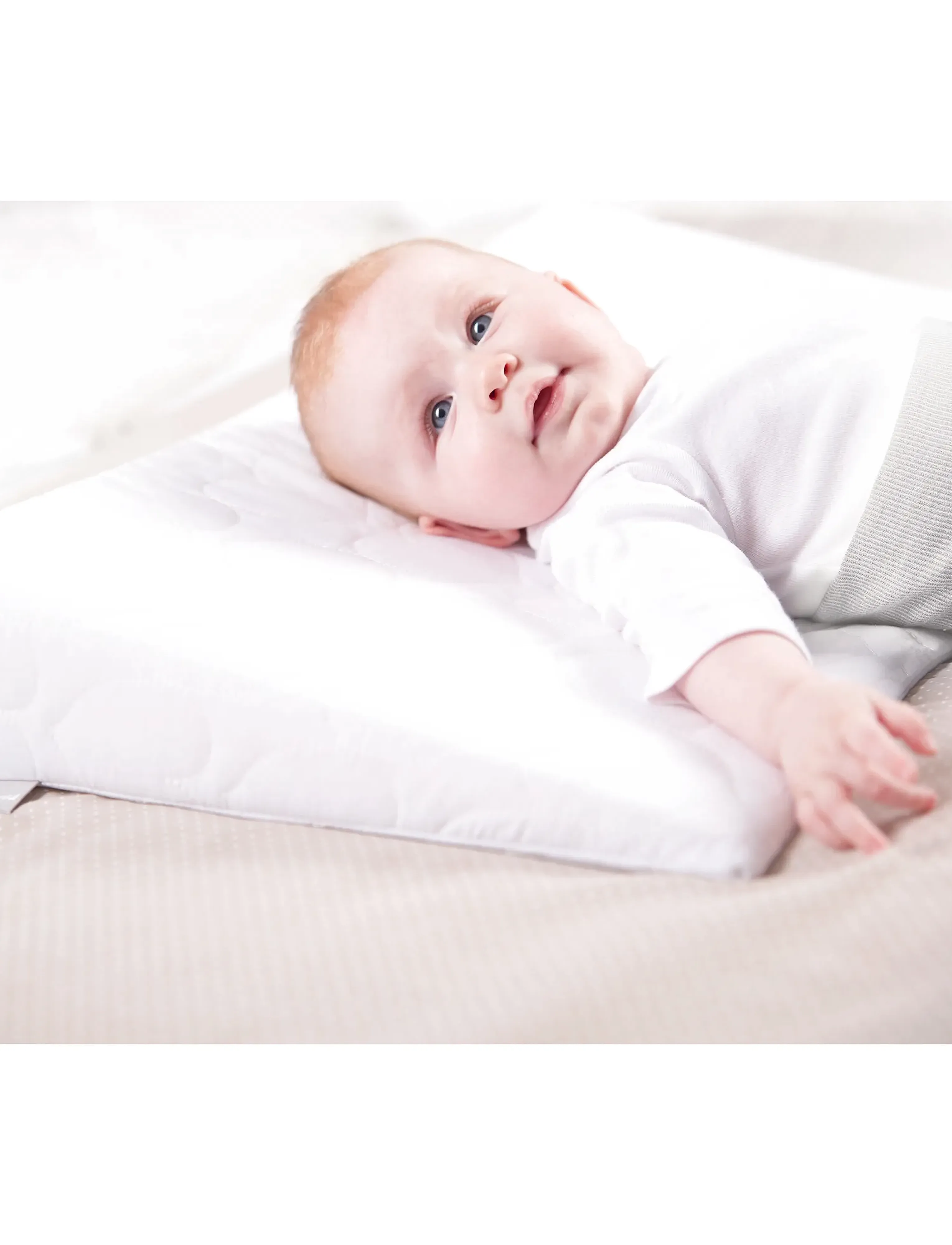 ROBA Breathable Wedge Bolster With Removable Cover, 30X 35 cm X 8.5 cm, Baby Sleep, Grau - Pillows & Duvets, Kinder