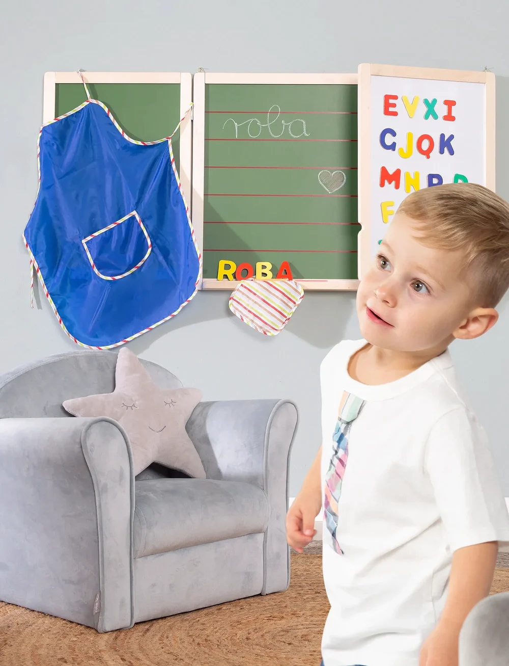 ROBA - Large Hanging Boboard with Magnetic Drawing Panel - zeichenbretter - natural lacquered - 0