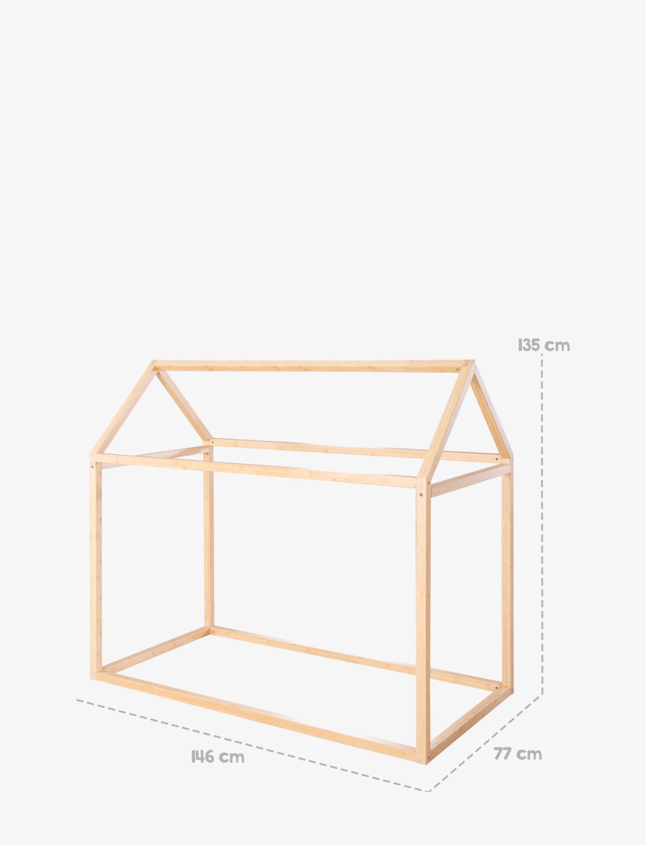 ROBA - Sustainable Montessori House Bed 70 x 140 cm - Solid Wood - børnesenge & tilbehør - bamboo - 3