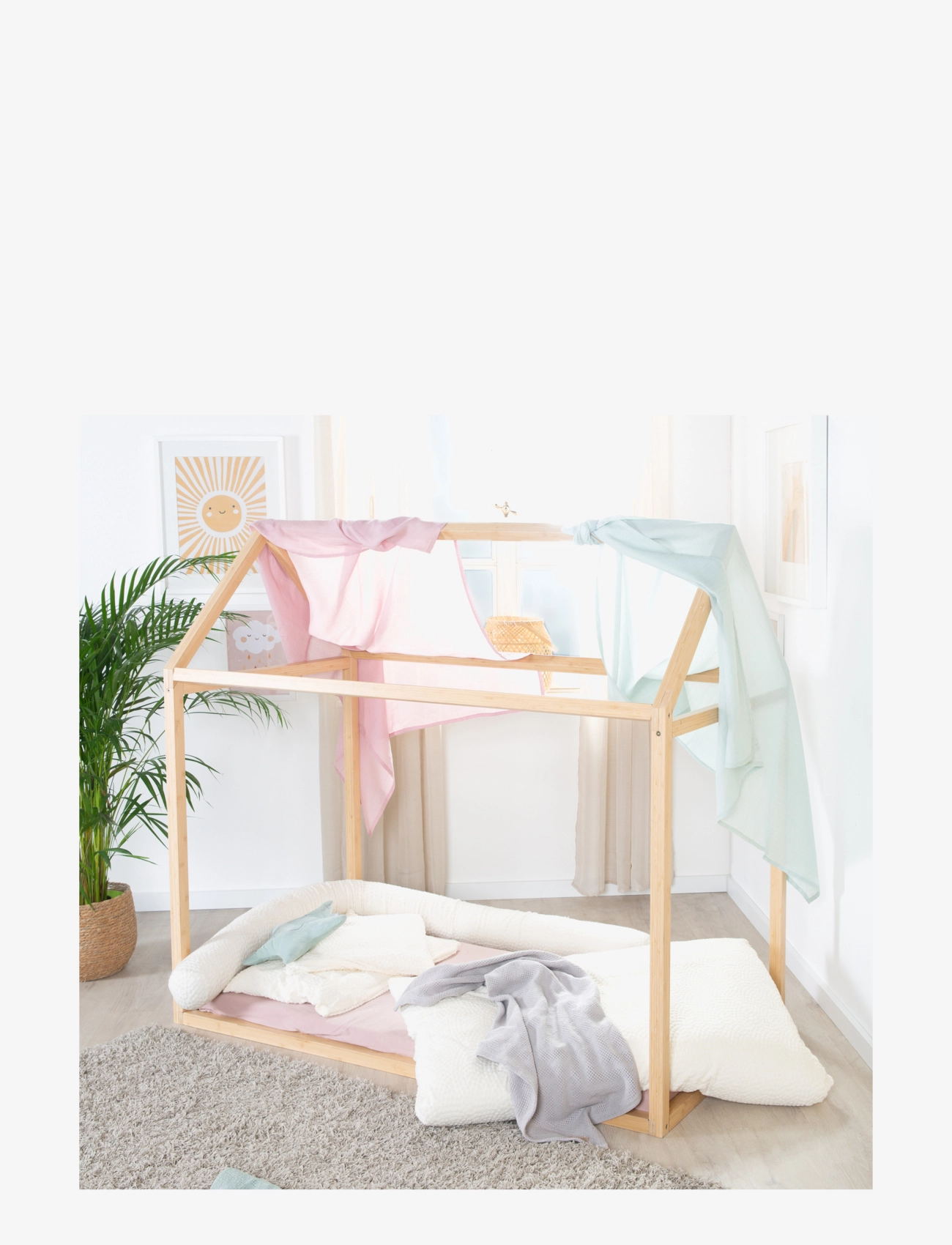 ROBA - Sustainable Montessori House Bed 70 x 140 cm - Solid Wood - børnesenge & tilbehør - bamboo - 4
