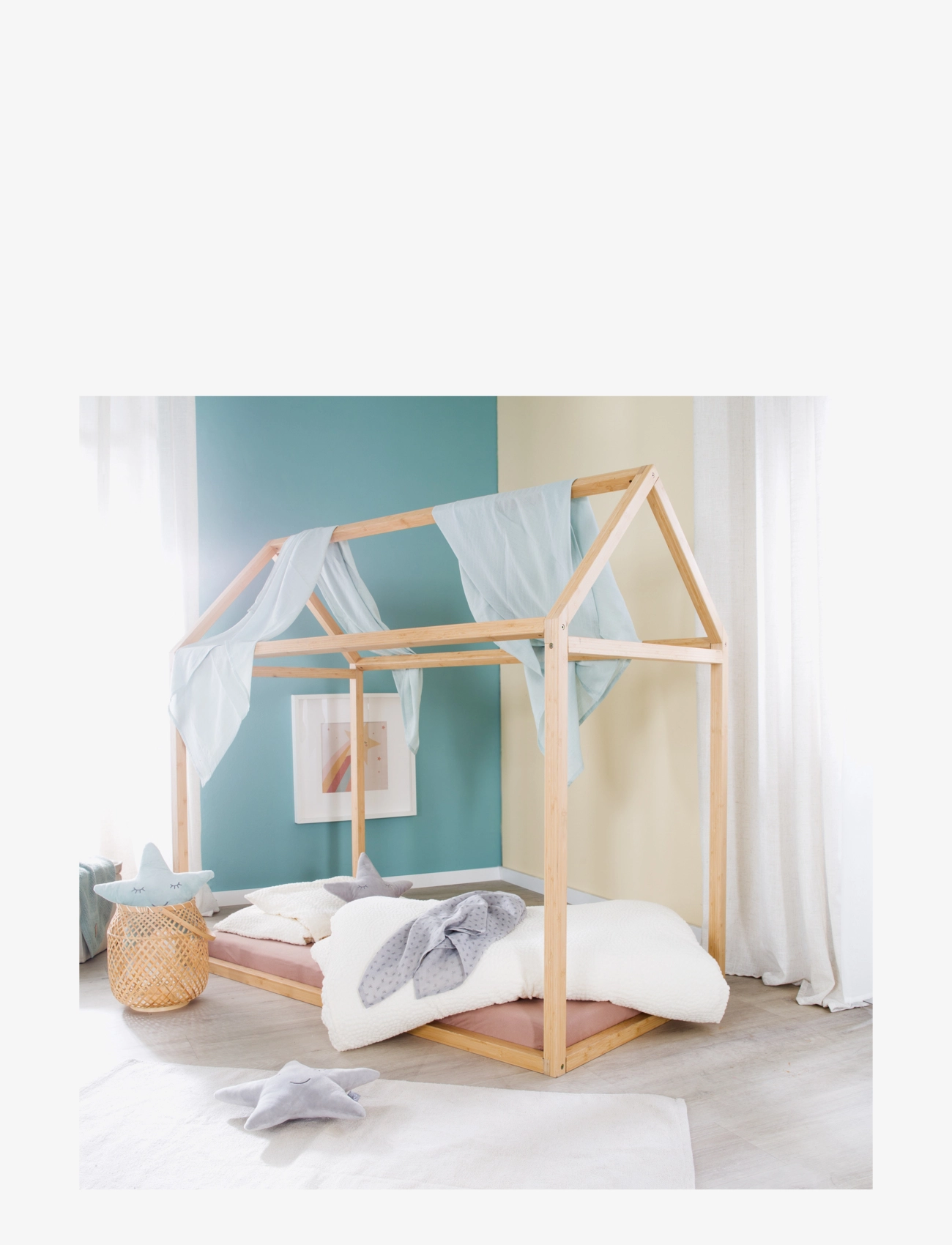 ROBA - Sustainable Montessori House Bed 70 x 140 cm - Solid Wood - børnesenge & tilbehør - bamboo - 5