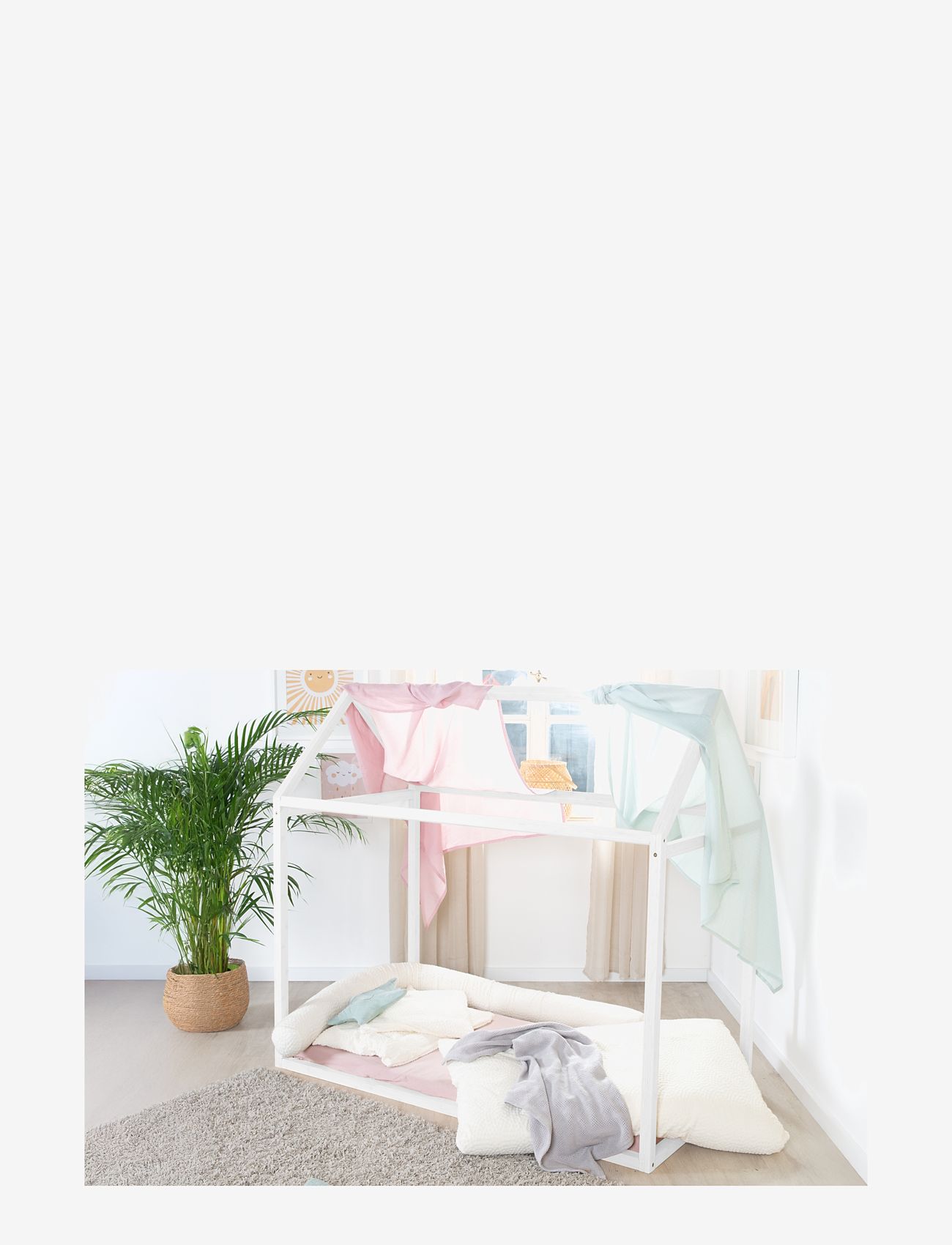 ROBA - Sustainable Montessori House Bed 70 x 140 cm - Solid Wood - barnarúm & fylgihlutir - white - 2