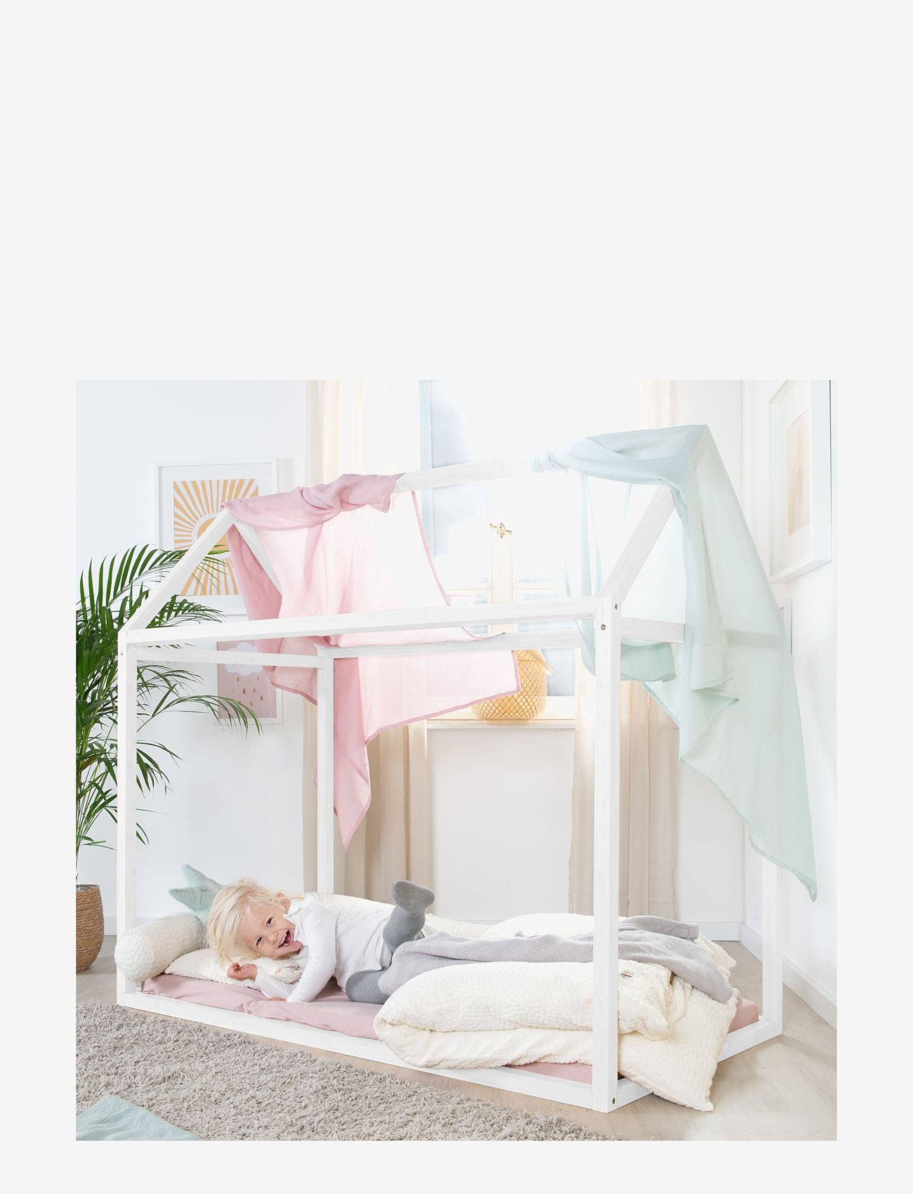 ROBA - Sustainable Montessori House Bed 70 x 140 cm - Solid Wood - barnarúm & fylgihlutir - white - 4