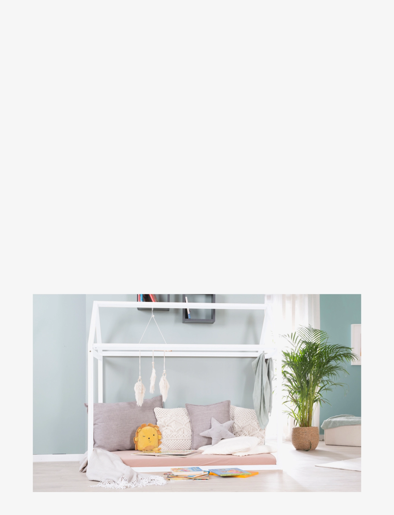 ROBA - Sustainable Montessori House Bed 70 x 140 cm - Solid Wood - barnarúm & fylgihlutir - white - 5
