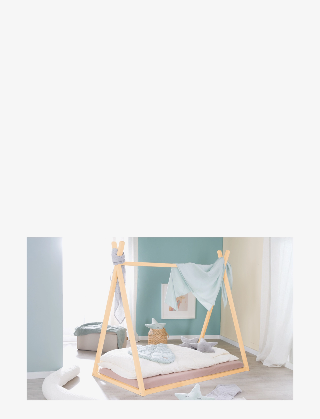 ROBA - Sustainable Montessori Tipi Bed 70 x 140 cm - Solid Wood - Łóżka dziecięce i akcesoria - natural bamboo - 3