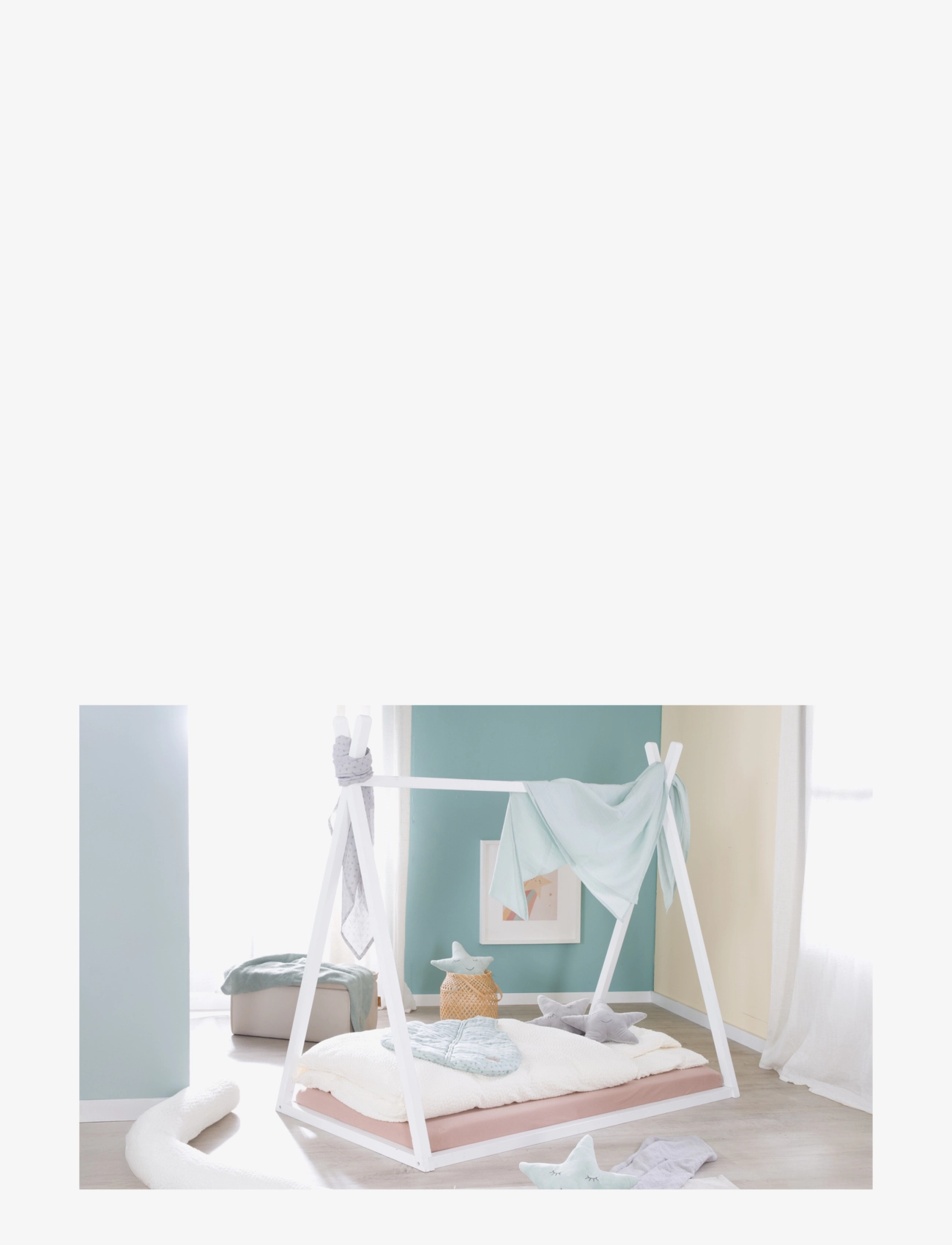 ROBA - Sustainable Montessori Tipi Bed 70 x 140 cm - Solid Wood - børnesenge & tilbehør - white - 2