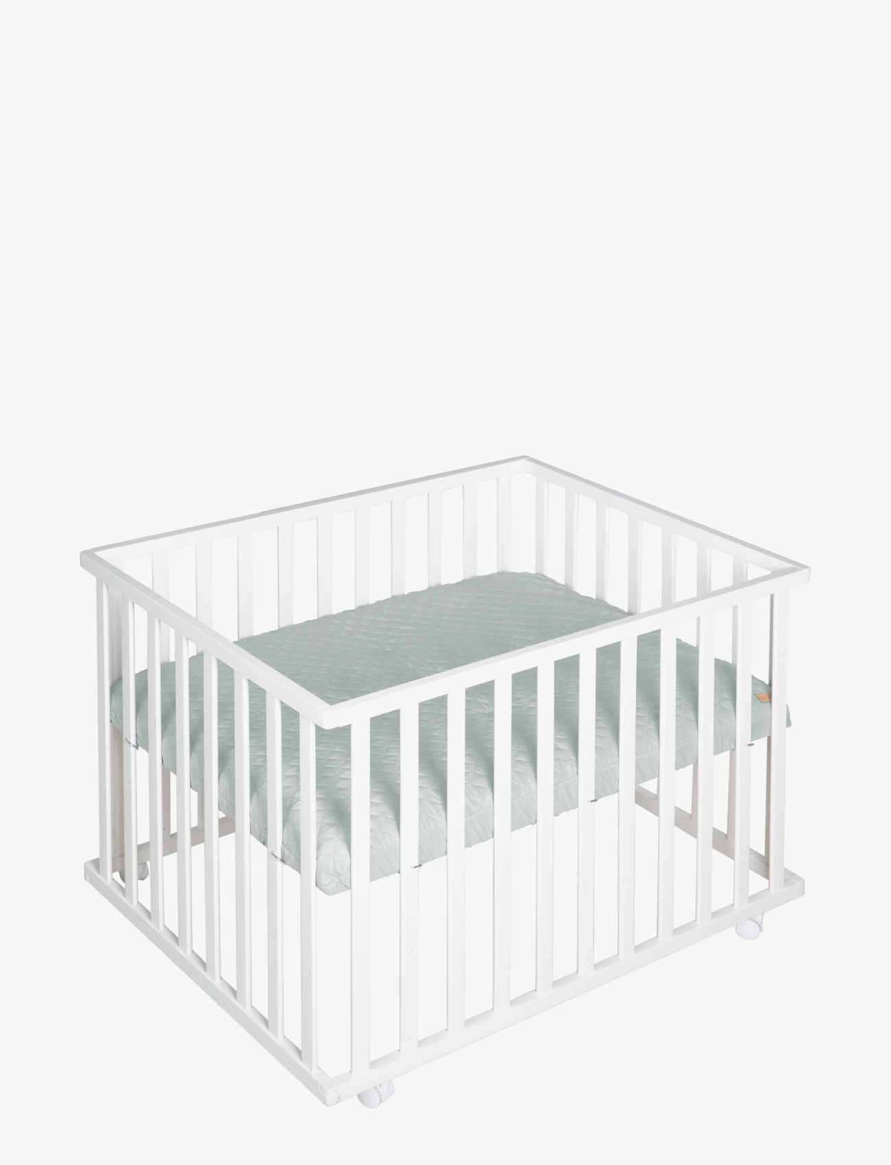 ROBA Playpen 75 x 100 Roba Style with mattress - Hällid - WHITE & GREEN / white