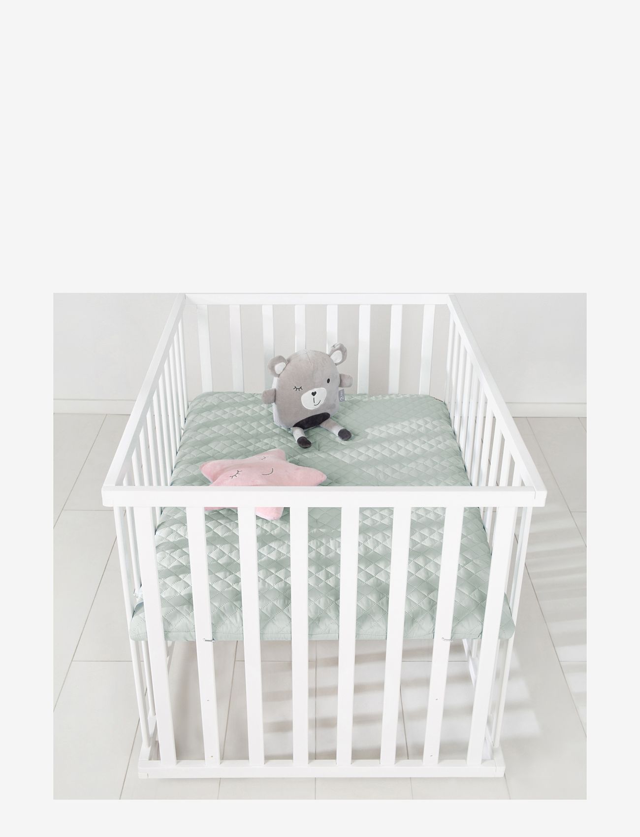 ROBA - Playpen 75 x 100 roba Style with mattress - lekhagar - white & green - 3