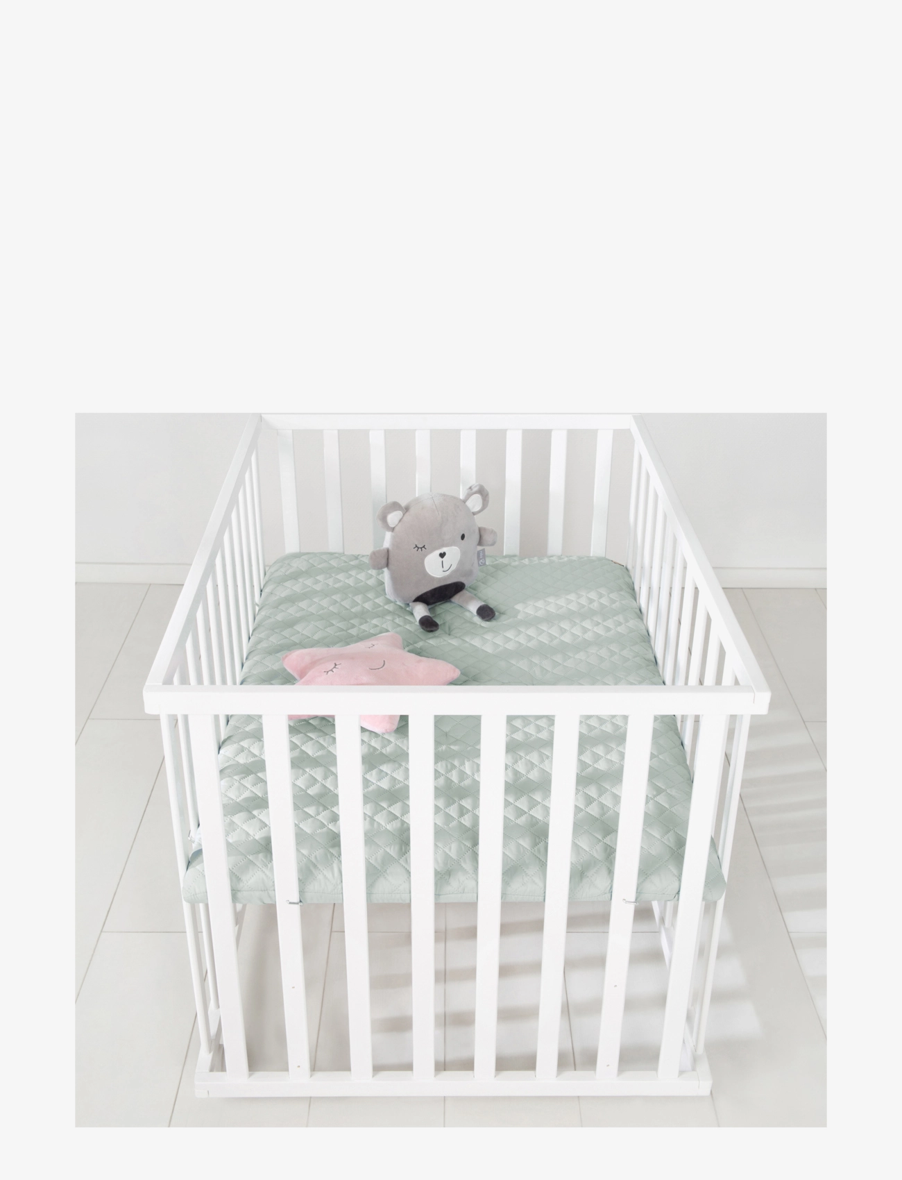 ROBA - Playpen 75 x 100 roba Style with mattress - hällid - white & green - 3