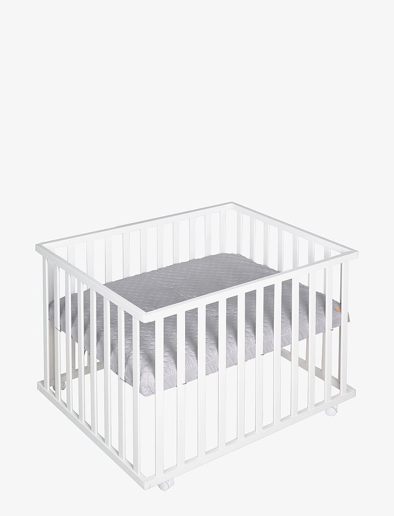 ROBA - Playpen 75 x 100 roba Style with mattress - hällid - white & grey - 0