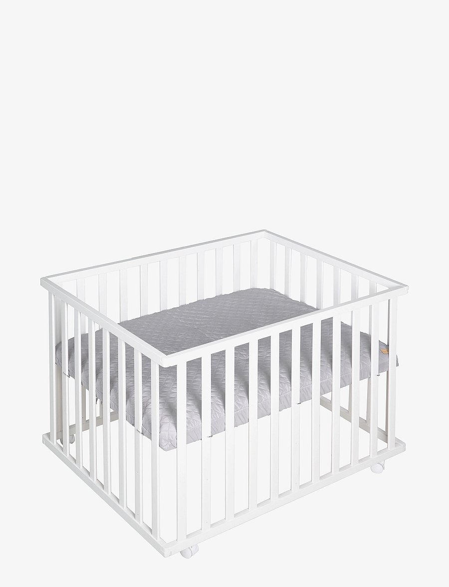 ROBA - Playpen 75 x 100 roba Style with mattress - hällid - white & grey - 0