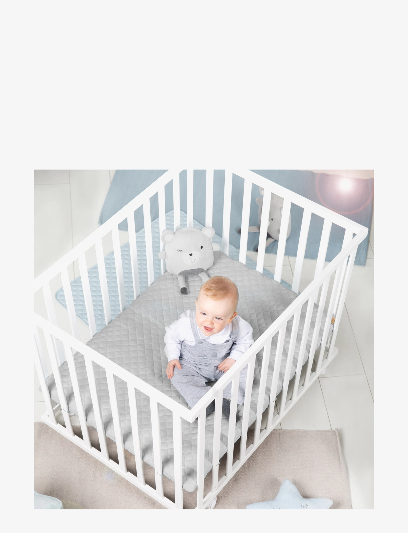 ROBA - Playpen 75 x 100 roba Style with mattress - lits d'enfant - white & grey - 1
