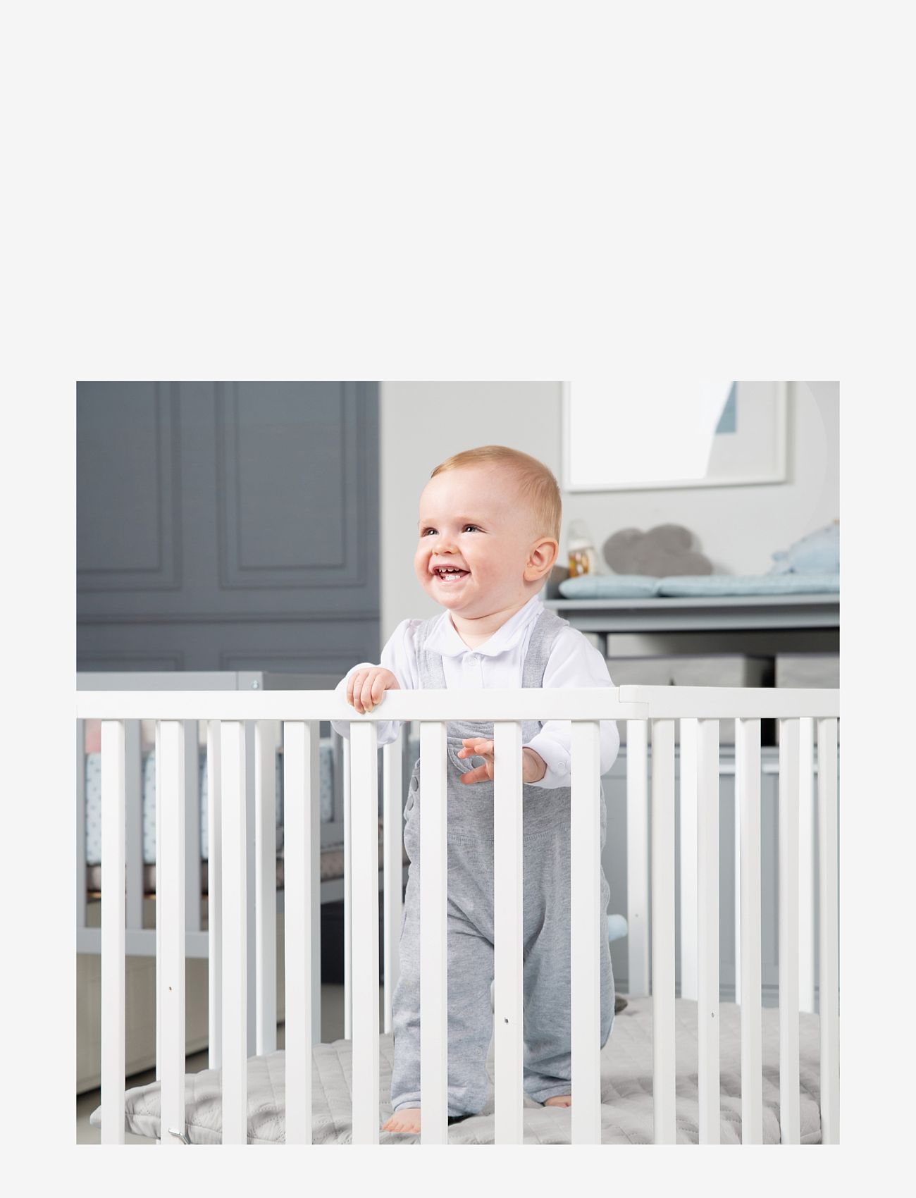 ROBA - Playpen 75 x 100 roba Style with mattress - parcs - white & grey - 2