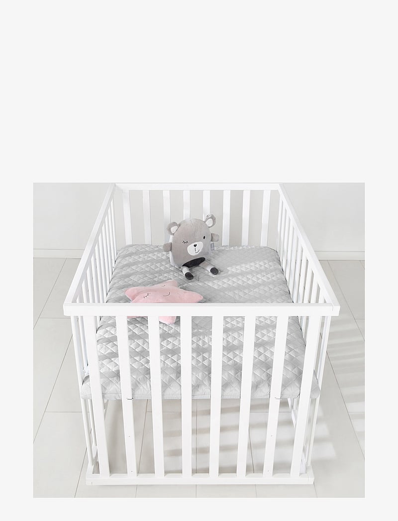ROBA - Playpen 75 x 100 roba Style with mattress - hällid - white & grey - 4
