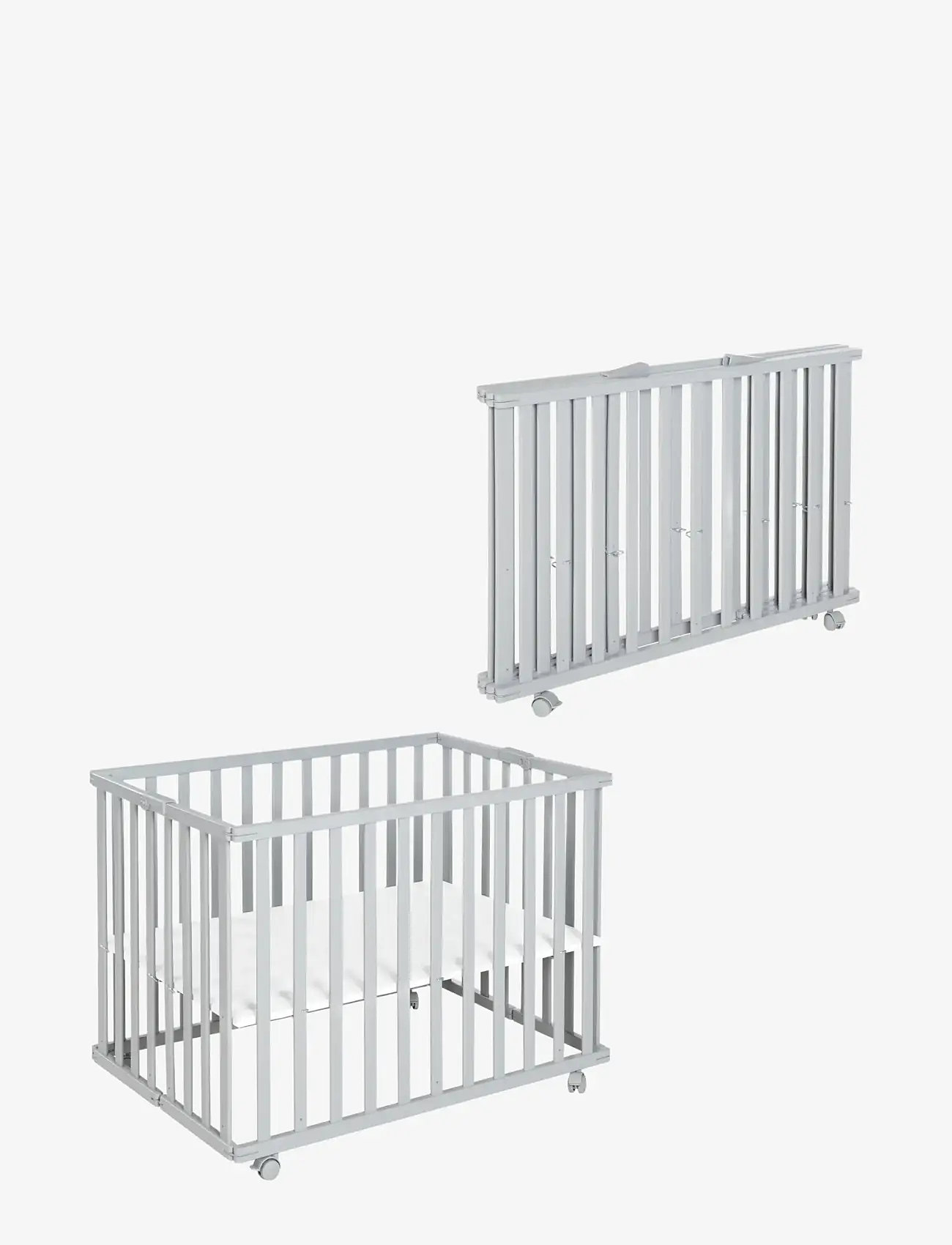 ROBA - Wooden Foldable Playpen - tremmesenge - taupe - 5