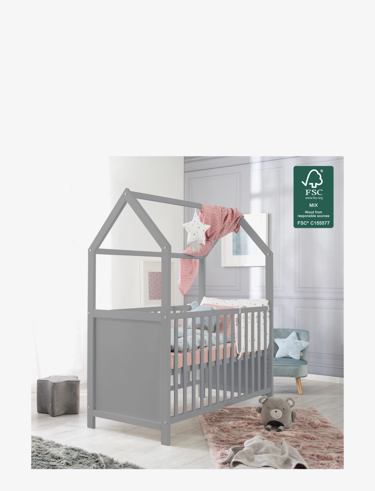ROBA - House Bed 60 x 120cm - spjälsängar - taupe - 4