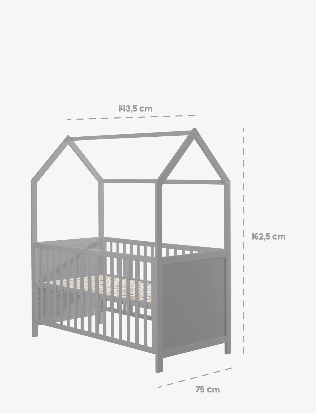 ROBA - House Bed 70 x 140cm - spjälsängar - taupe - 3