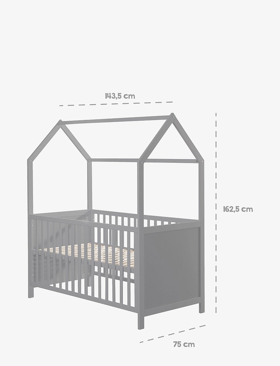 ROBA - House Bed 70 x 140cm - spjälsängar - taupe - 3