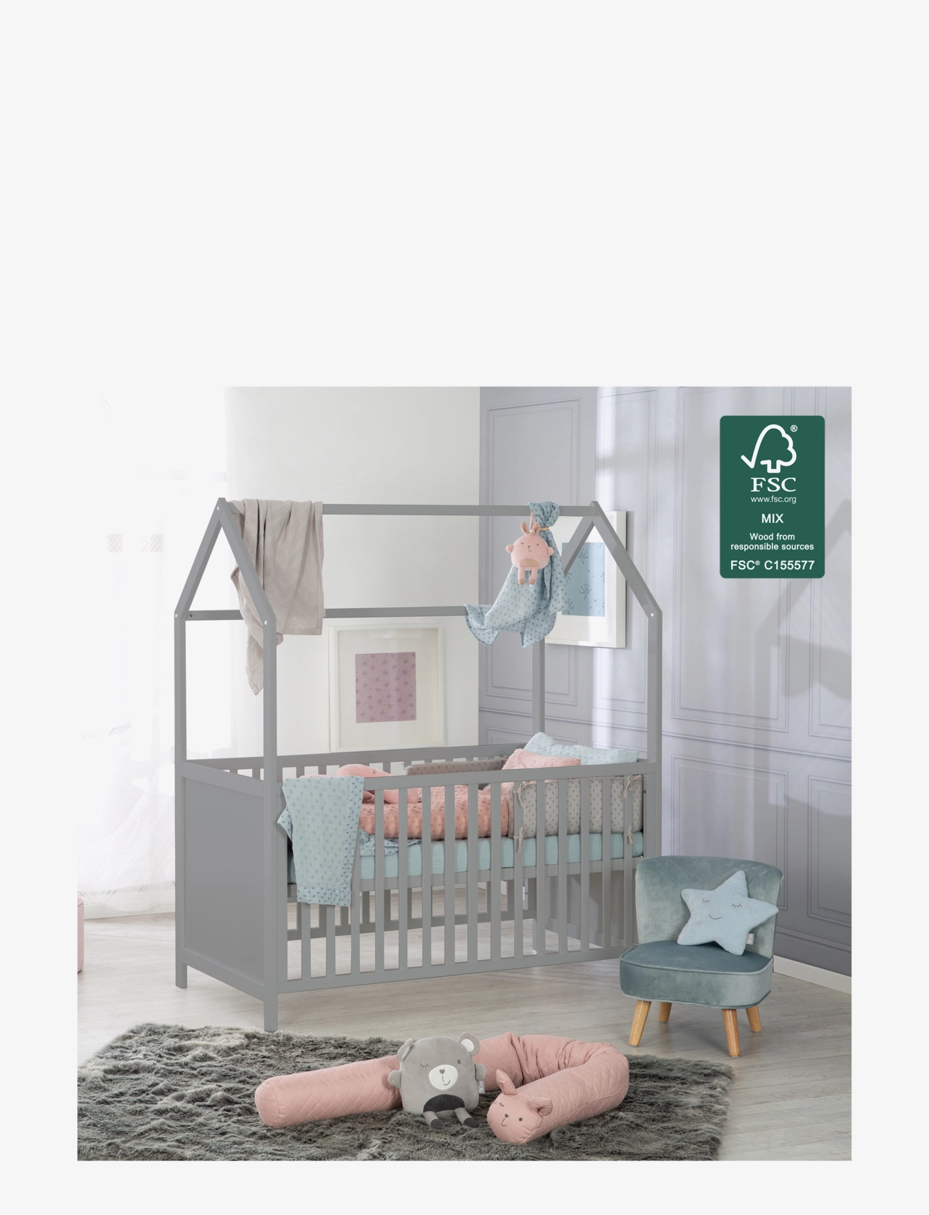 ROBA - House Bed 70 x 140cm - spjälsängar - taupe - 5