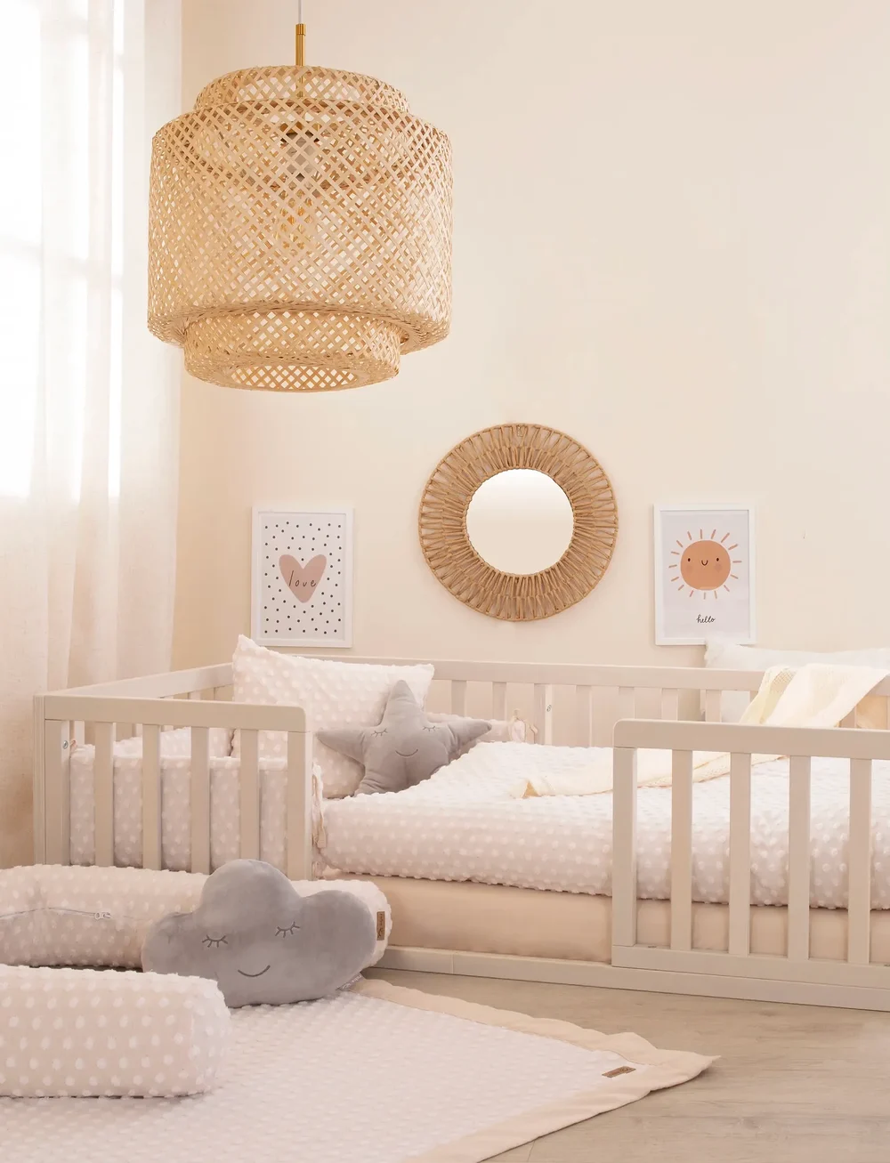 ROBA - Montessori Floor Bed 70 x 140 cm - lastevoodid ja tarvikud - natur-grau - 0