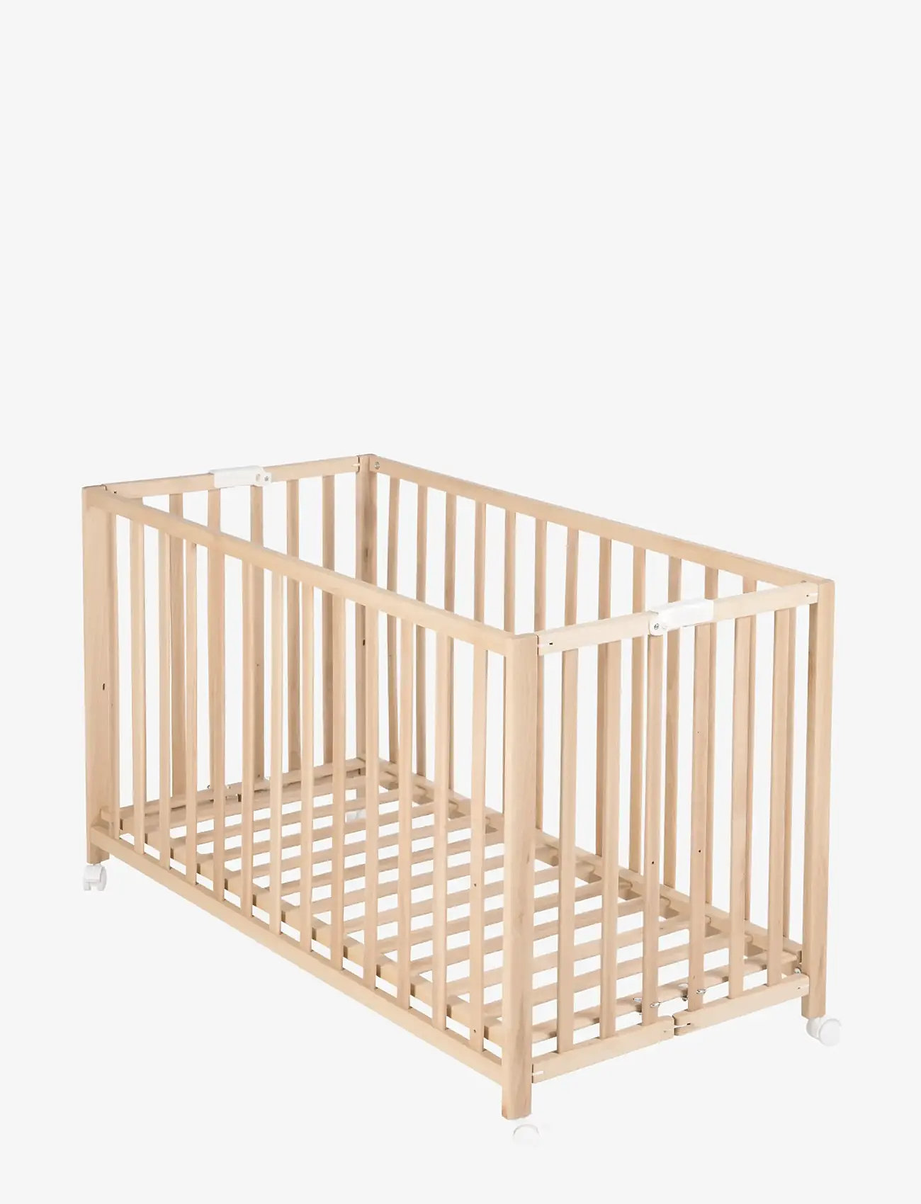 ROBA - Wooden Foldable Cot 60 x 120 cm - tremmesenge - natural organic beech - 1