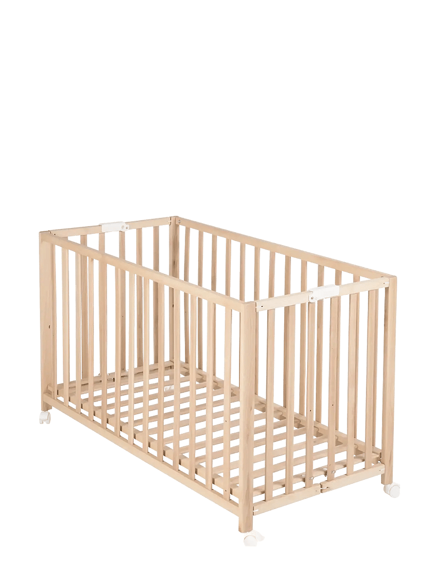 ROBA - Wooden Foldable Cot 60 x 120 cm - spjälsängar - natural organic beech - 1