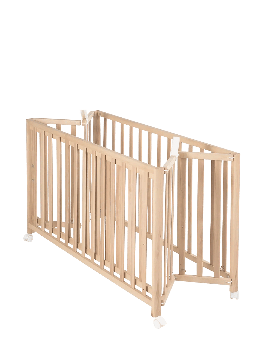 ROBA - Wooden Foldable Cot 60 x 120 cm - spjälsängar - natural organic beech - 2