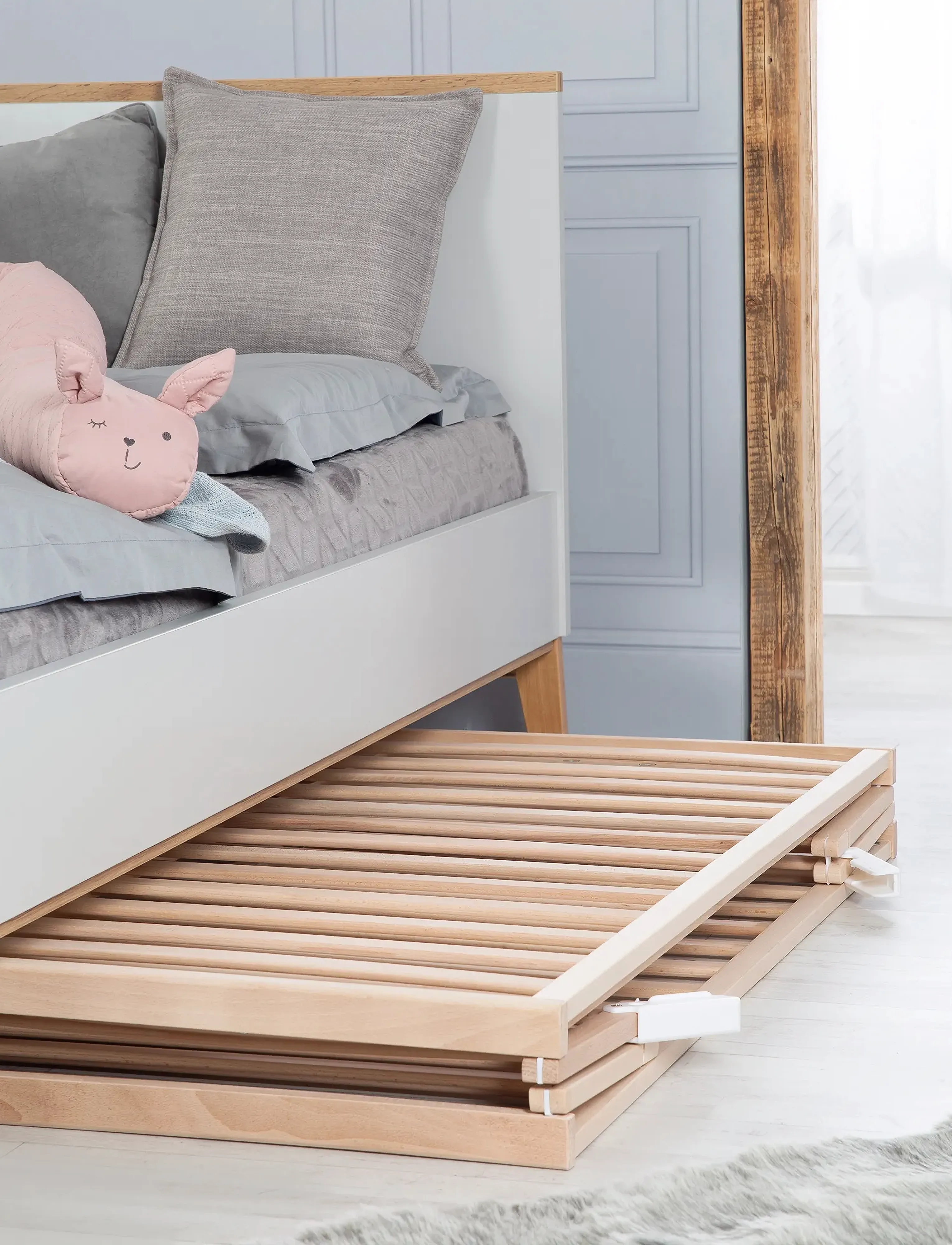 ROBA - Wooden Foldable Cot 60 x 120 cm - spjälsängar - natural organic beech - 4