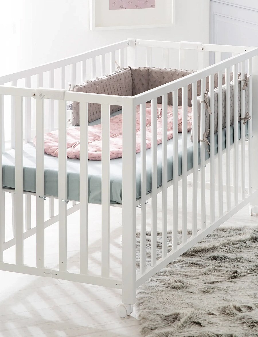 ROBA - Wooden Foldable Cot 60 x 120 cm - lits d'enfant - white - 0