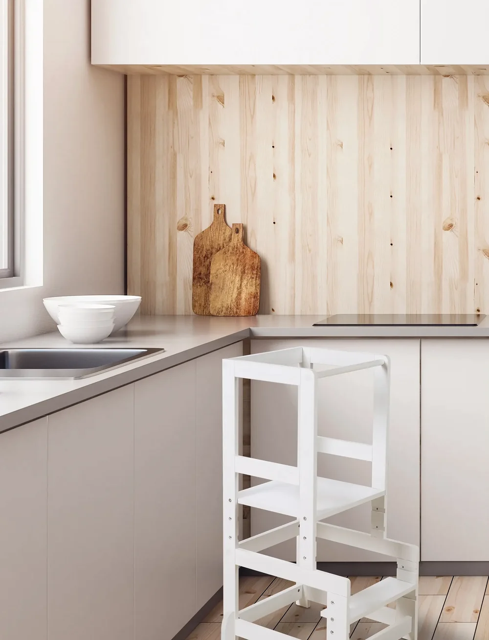 ROBA - Convertible Montessori Learning Tower - torntool - white - 5