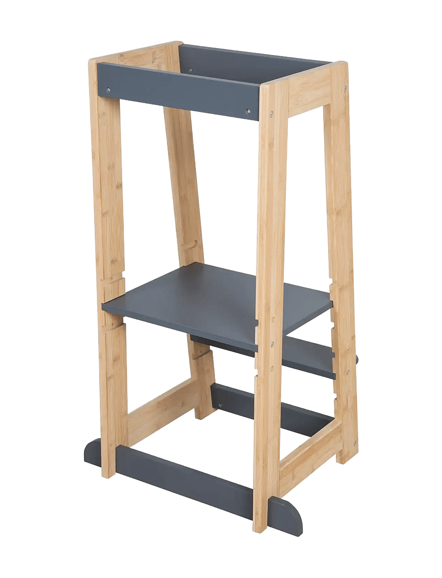 ROBA - Learning Tower Made of Wood - lernturm - anthracite-bamboo - 4