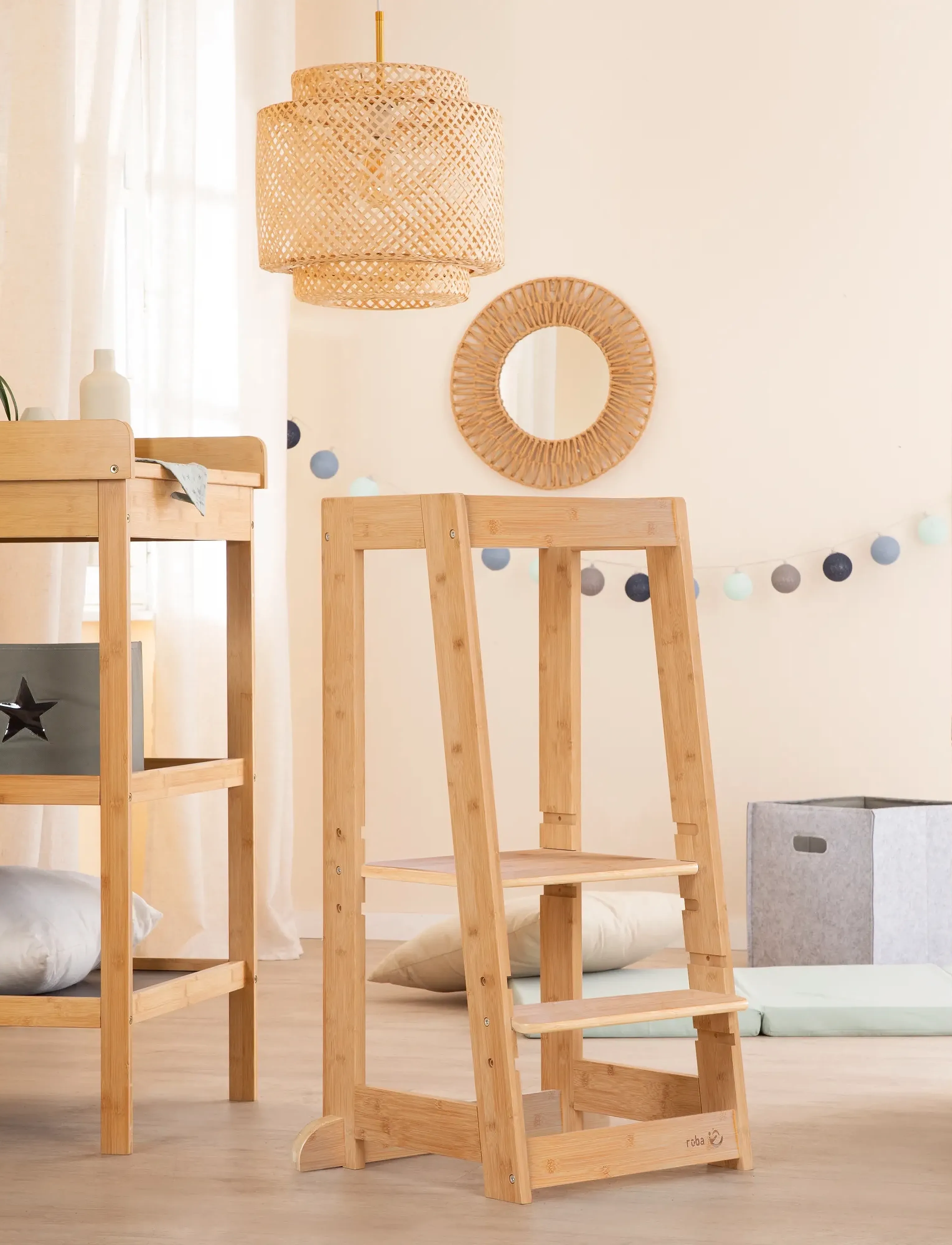 ROBA Montessori Learning Tower, 8X54X43.5 cm, Furniture, Grau - Chairs & Stools, Kinder