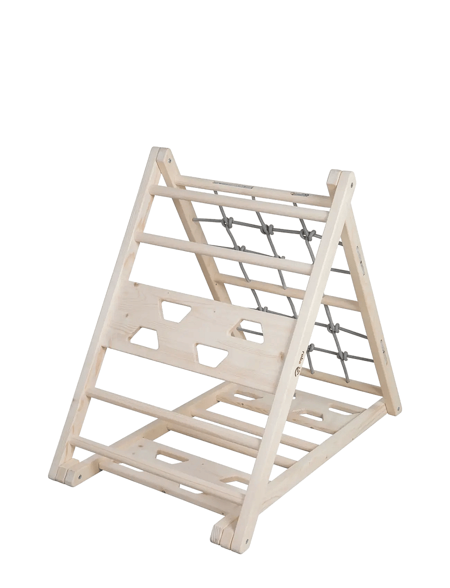 ROBA - Wooden climbing triangle - motoorsete oskuste mööbel - natural untreated - 3