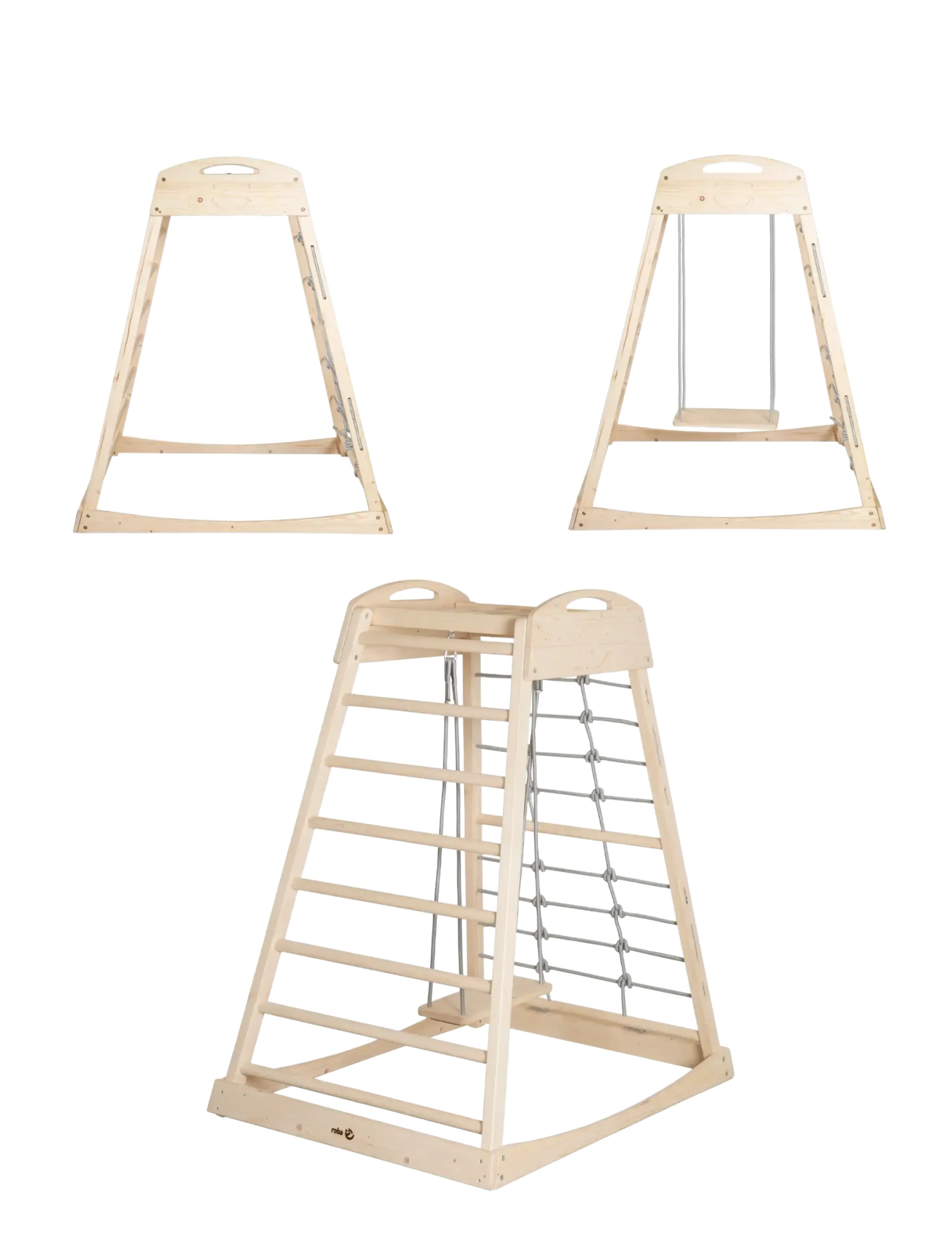 ROBA Montessori indoor play tower - Motorikleksaker - NATURAL UNTREATED / beige