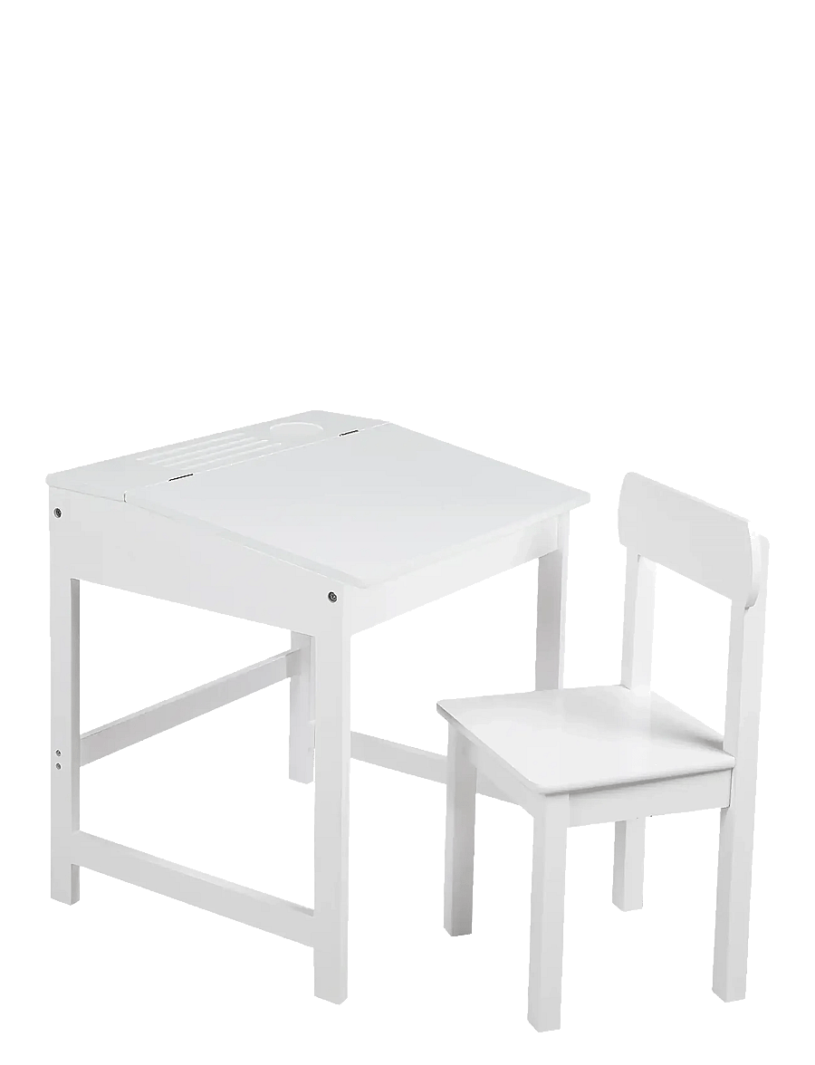 ROBA - Wooden Children's School Desk With Chair - lastetoa komplektid - white - 1