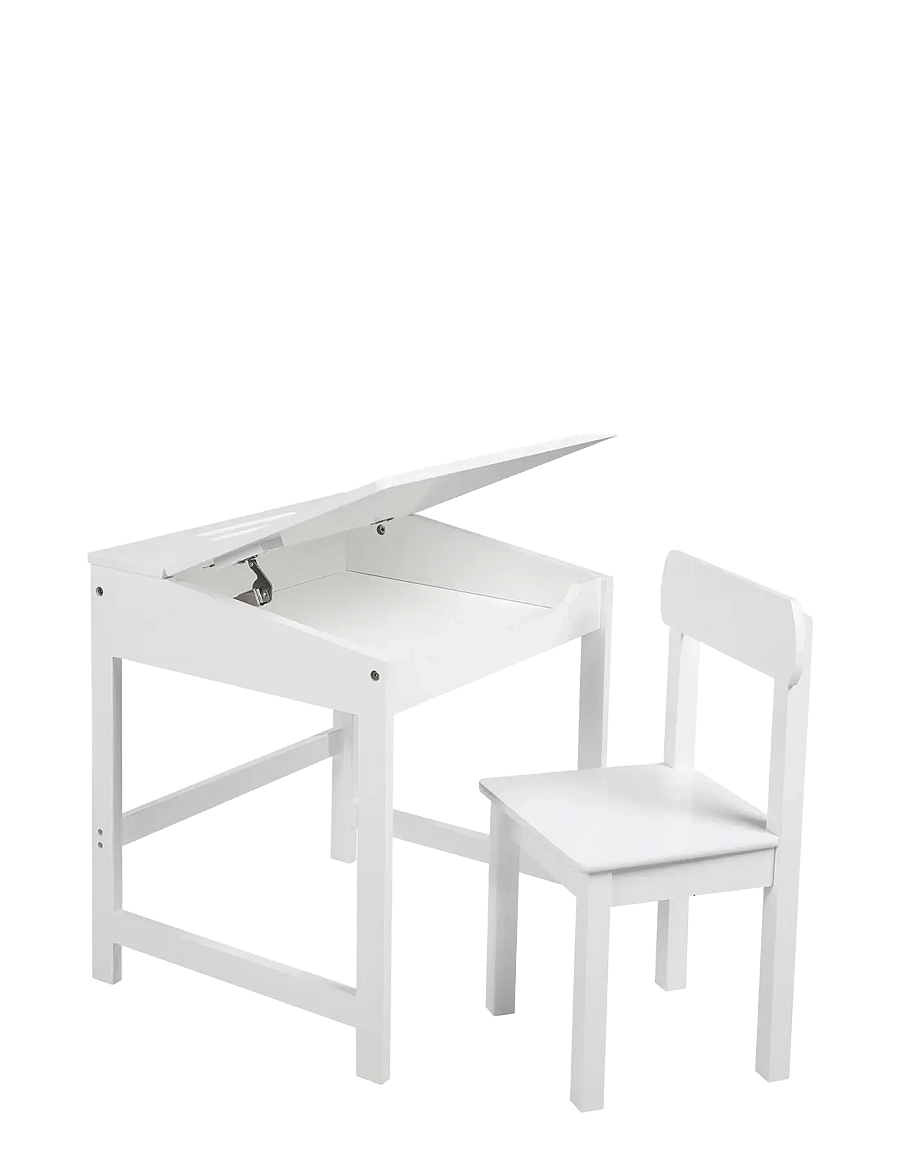 ROBA - Wooden Children's School Desk With Chair - lastetoa komplektid - white - 2