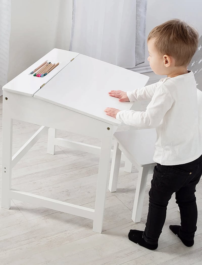 ROBA - Wooden Children's School Desk With Chair - húsgagnasett fyrir börn - white - 0