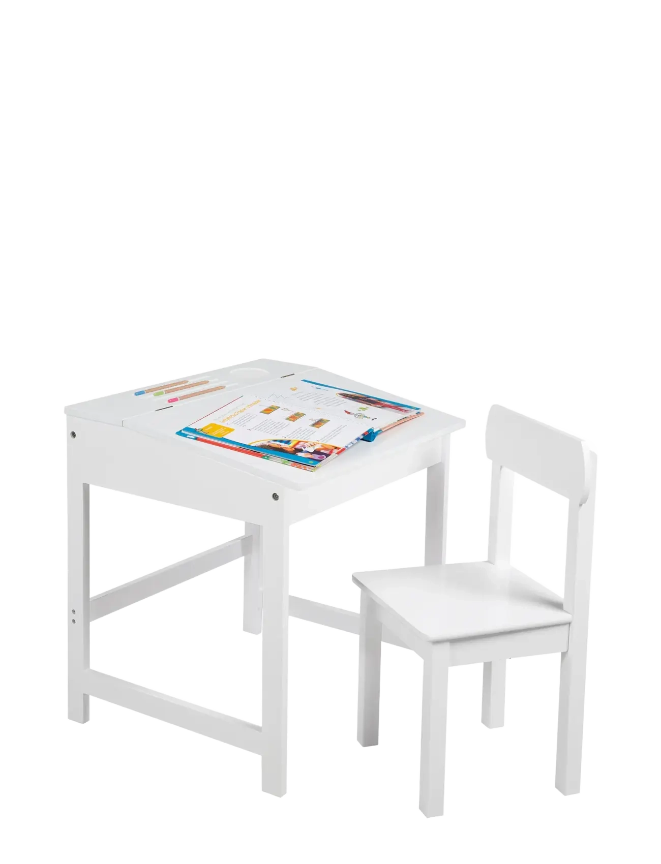ROBA - Wooden Children's School Desk With Chair - lastetoa komplektid - white - 3