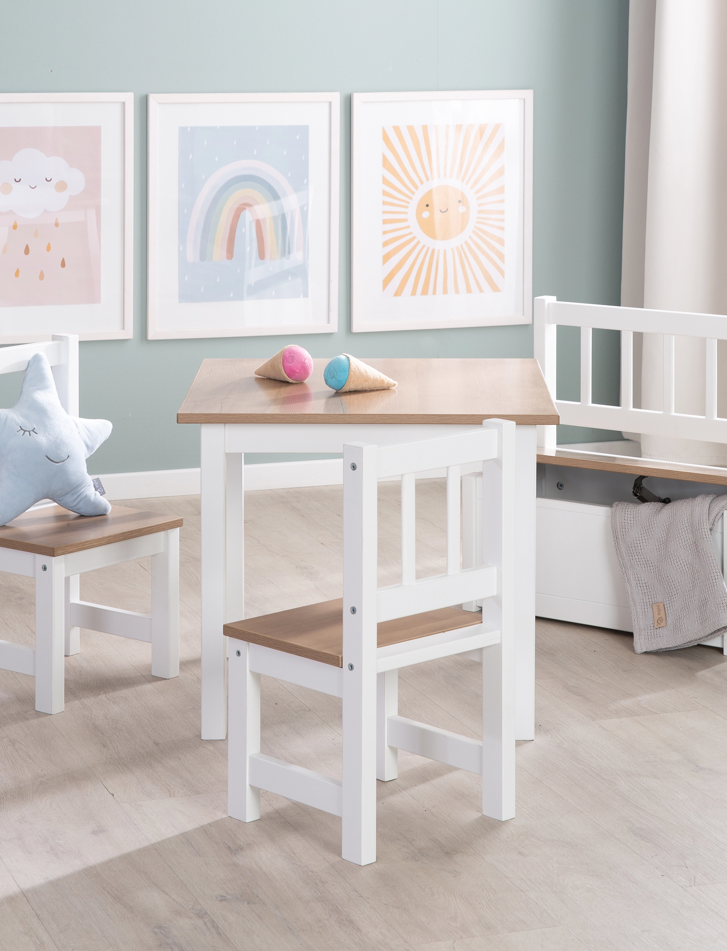 ROBA - Children's chest bench - förvaringsmöbler - white wood - 5