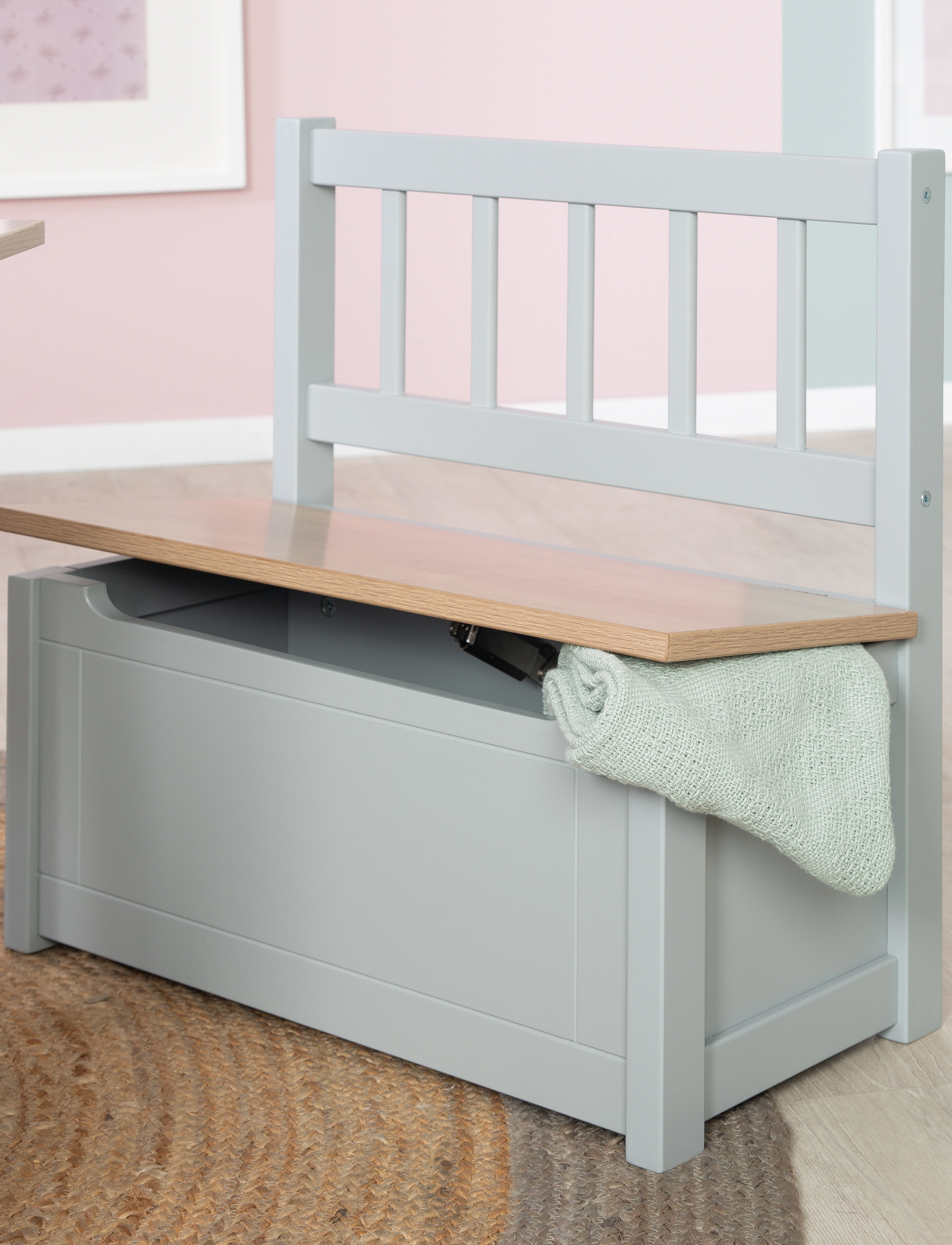 ROBA Children's Chest Bench, 28X 56X 53 cm, Furniture, Grau - Storage Kinder