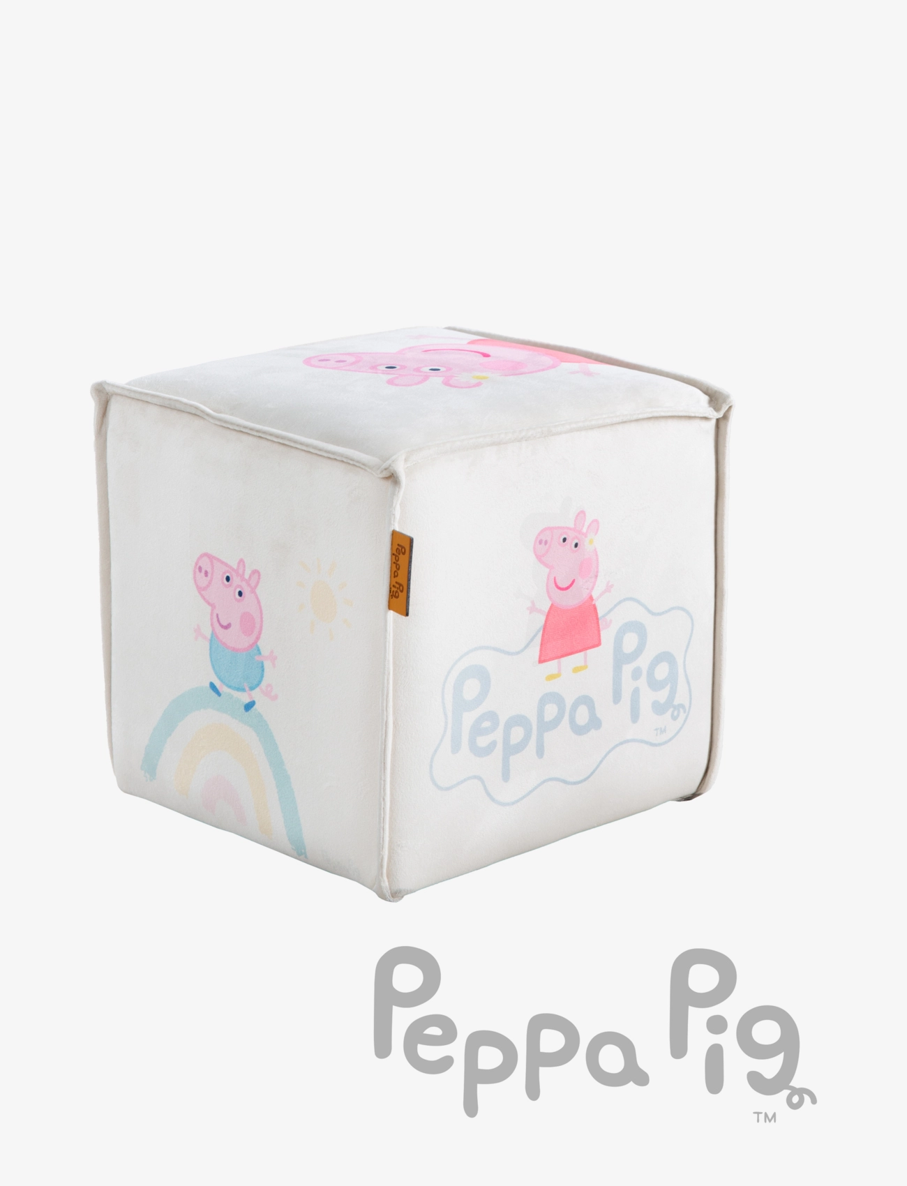 ROBA Children's Stool In Cube Shape Peppa Pig, 27X 25 cm, Furniture, Beige - Chairs & Stools, Kinder