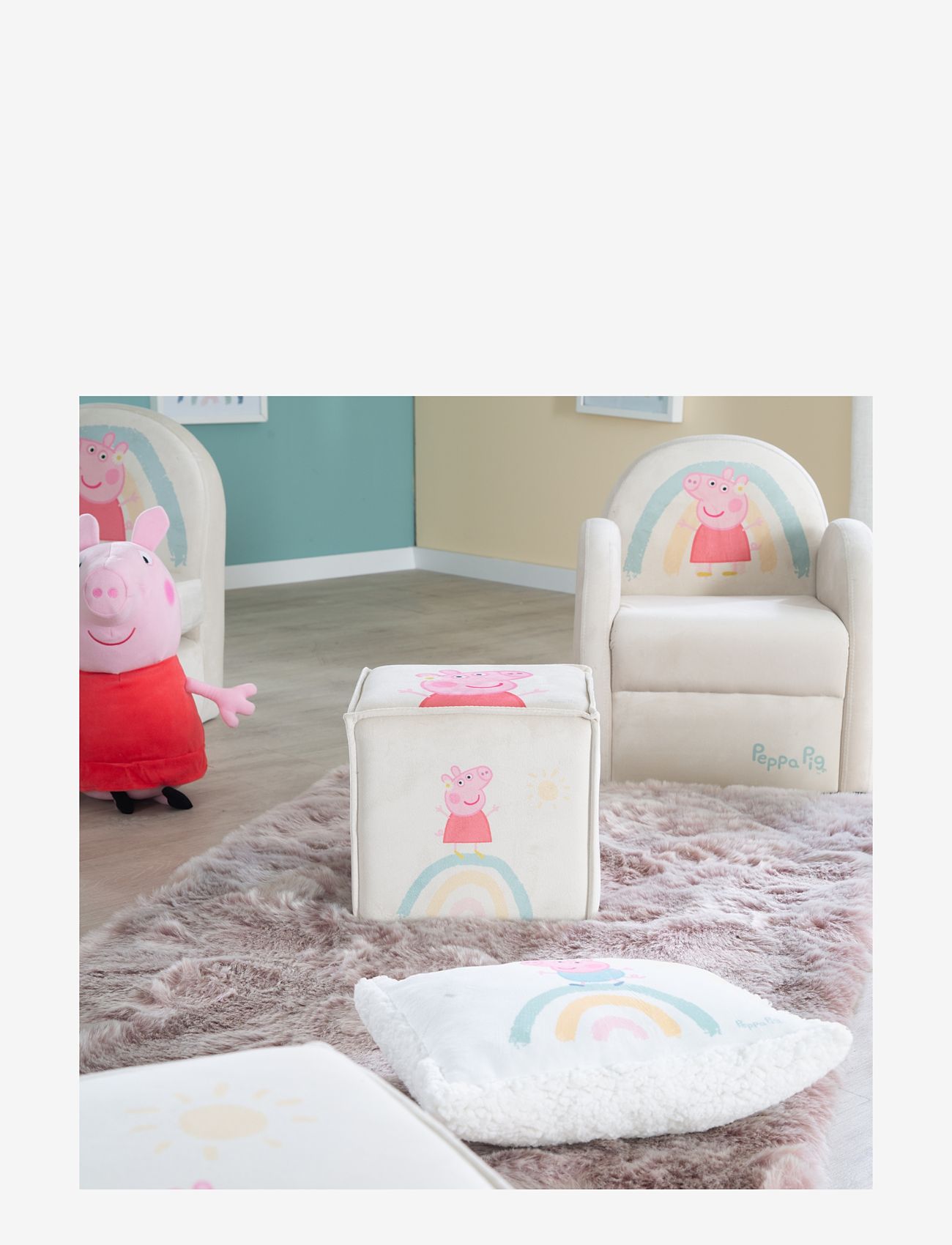 ROBA - Children's stool in cube shape Peppa Pig - stolar & pallar - beige - 4