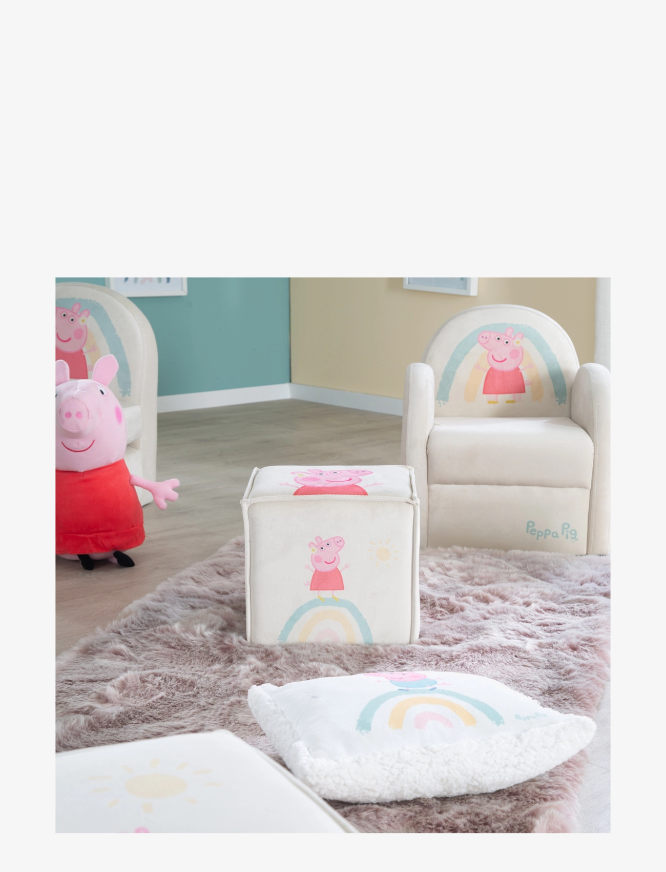 ROBA - Children's stool in cube shape Peppa Pig - stolar & pallar - beige - 4
