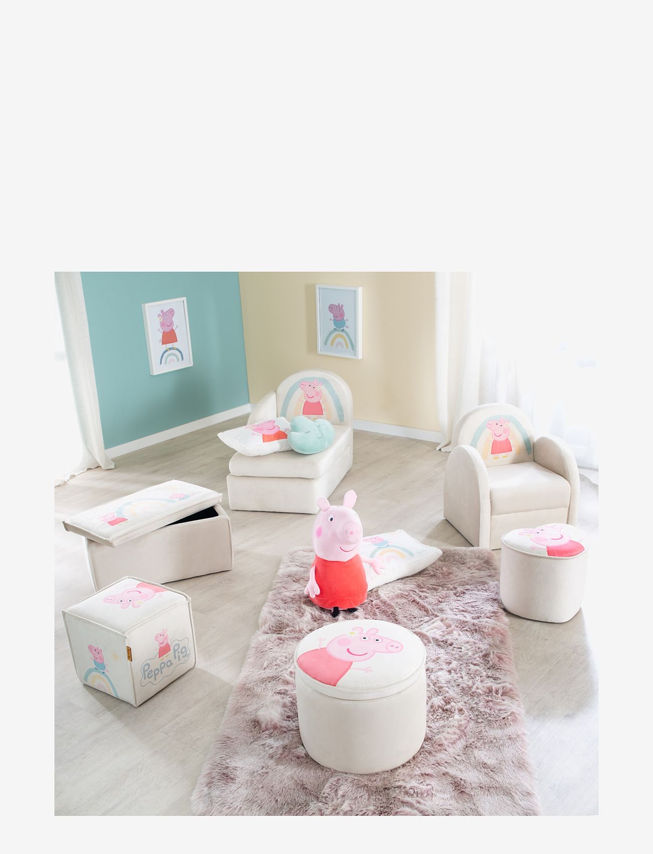 ROBA - Heart-shaped children's stool Peppa Pig - stoelen en krukken - beige - 3