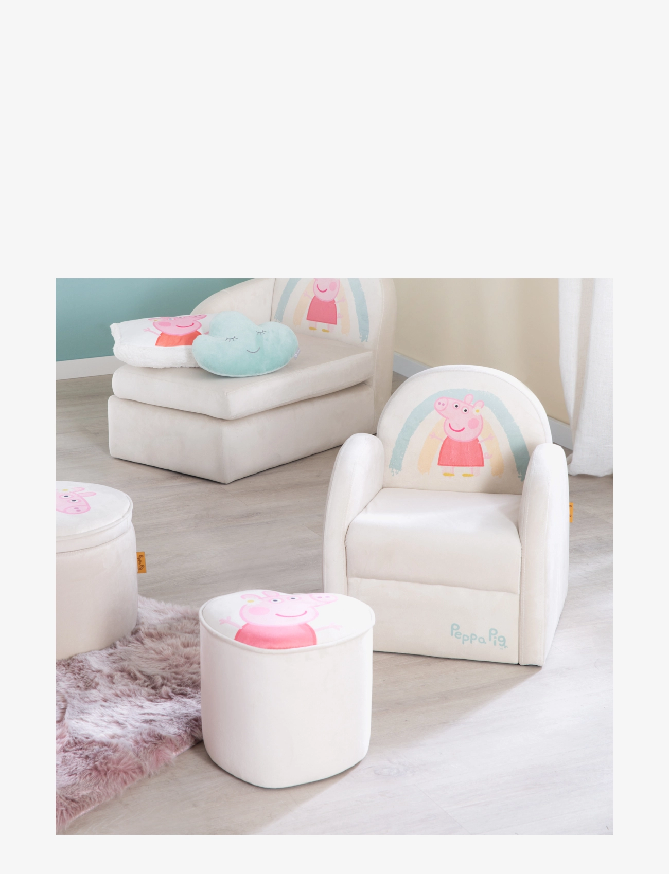ROBA - Heart-shaped children's stool Peppa Pig - puffer og lenestoler - beige - 5
