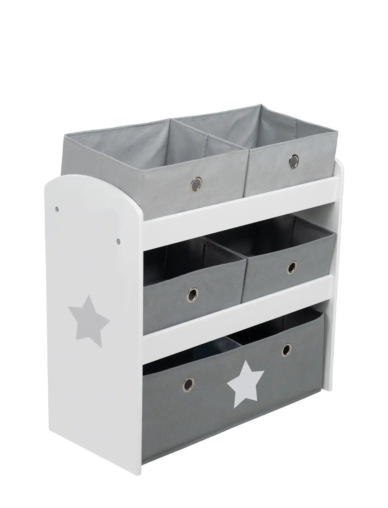 ROBA Wooden Toy Shelf 'Stars', Hylde, Grå, Str: 60X 63.5X 30CM