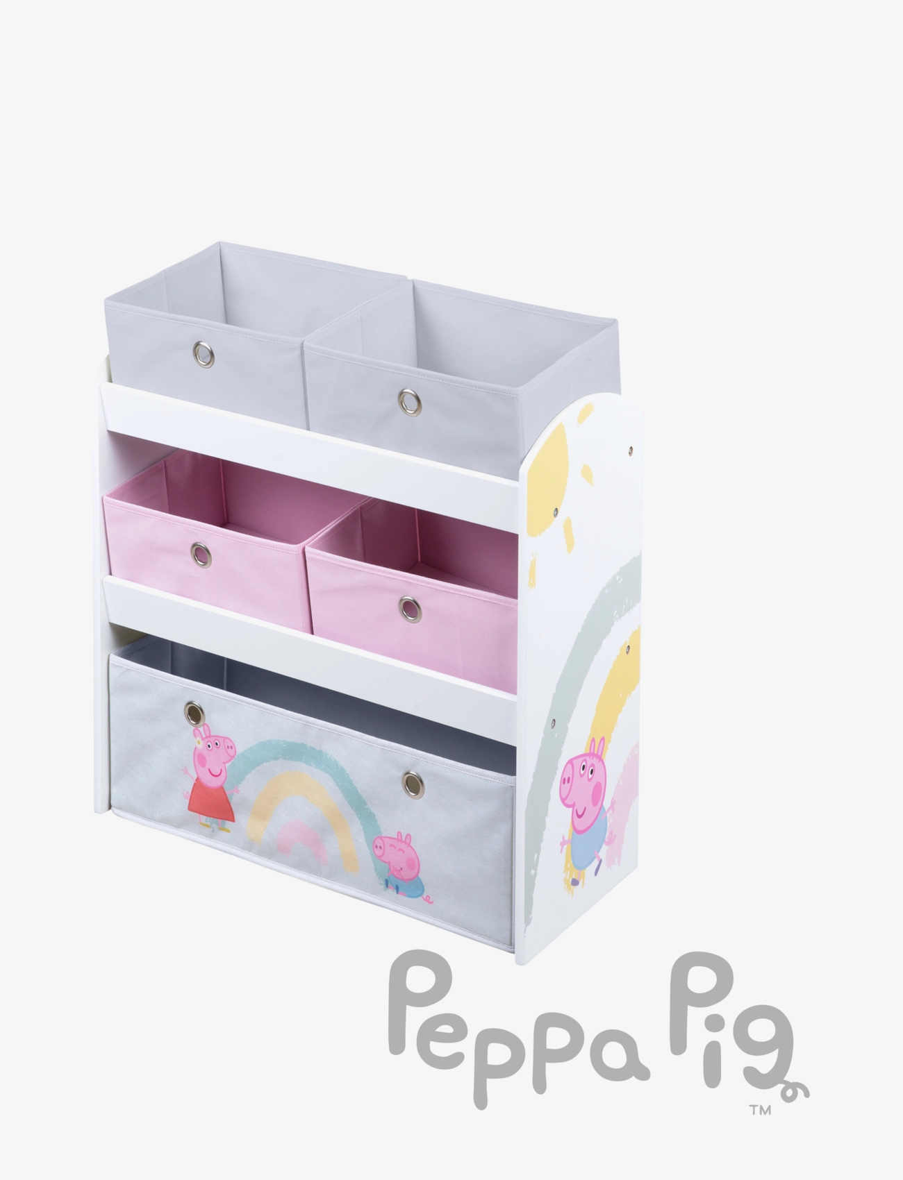 ROBA Toy Storage Organiser Peppa Pig, Hylde, Hvid, Str: 63.5X 29.5X 67CM